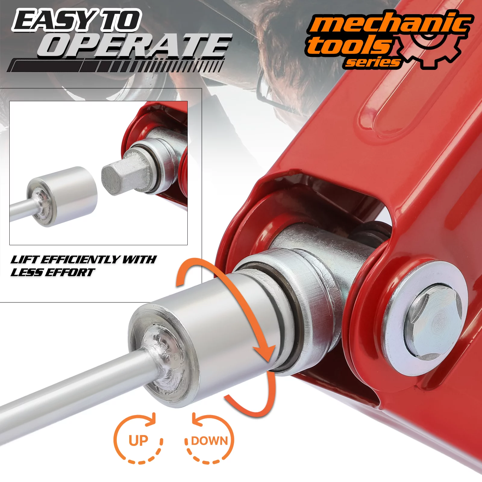 M-AUTO Set of 4 Scissor Jack, 2.5 Ton 5000lbs Heavy Duty Car Jack Tire Repair Tools Kit, RV Trailer Stabilizer Leveling Scissor Jacks with Handle, Red