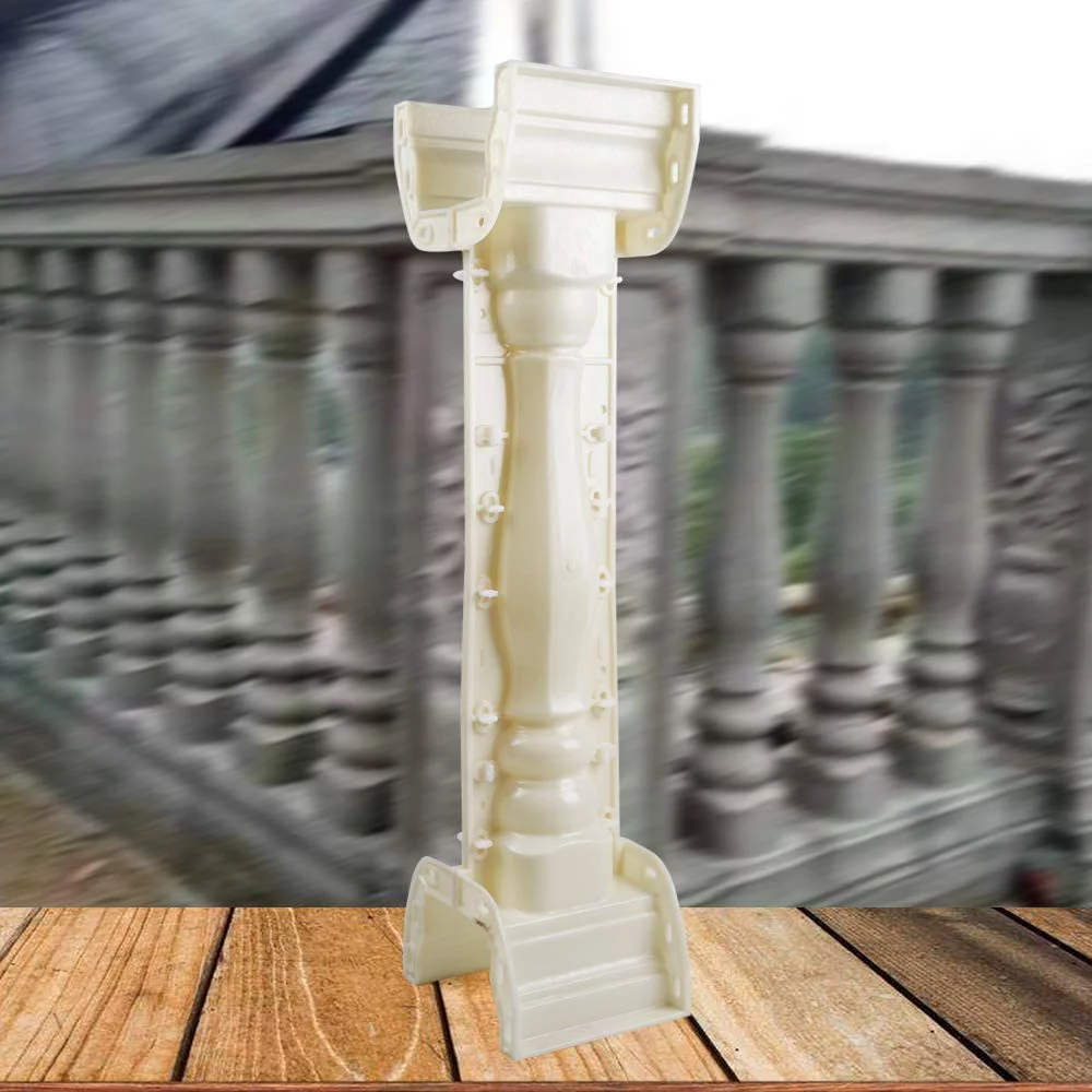 Fichiouy Roman Cement Railing Moulds DIY Column Fence Balustrade PVC Mold for Concrete Plaster Cement 89cm