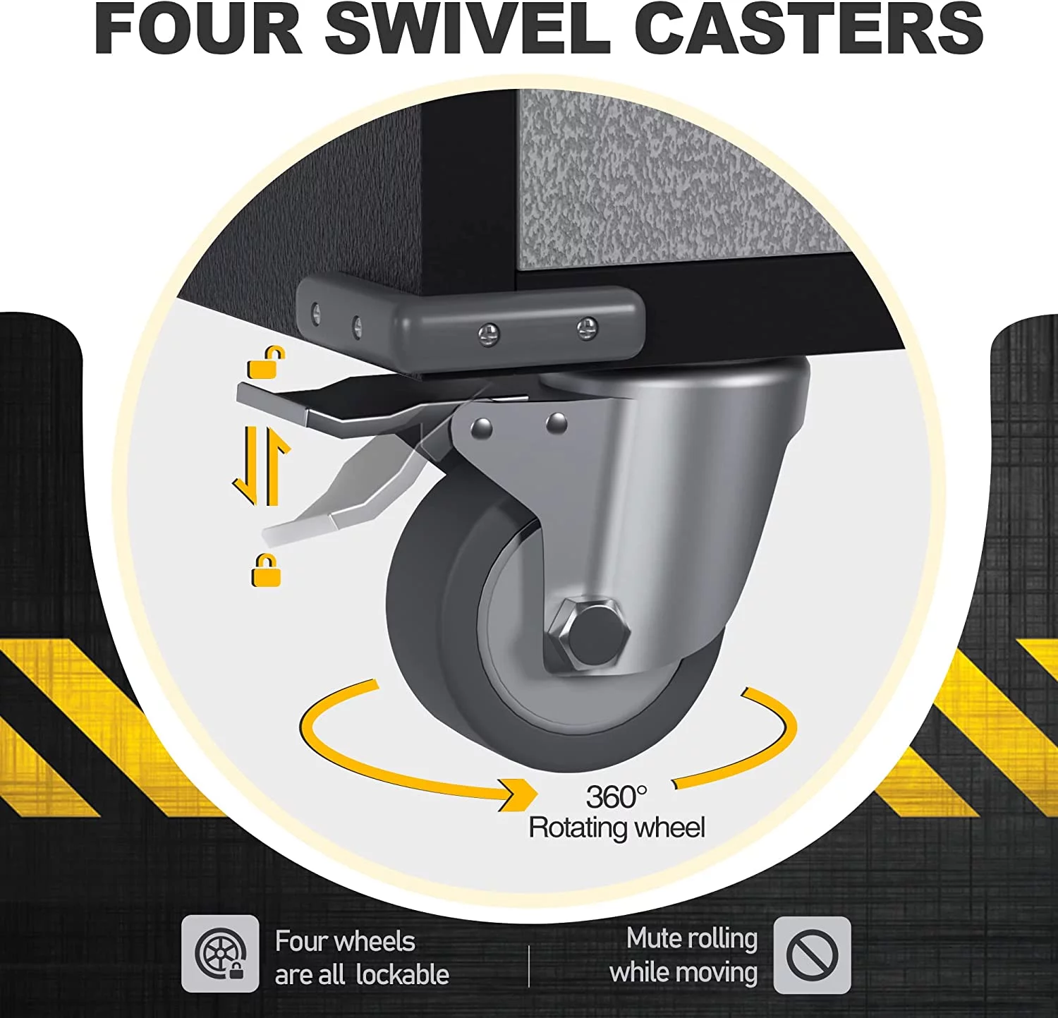 Metal Storage Cabinet with 2 Door and 4 Adjustable Shelves, 71 inch Tall Steel Cabinet for Warehouse, Garage, Home, Office,Easy Assemble Required(Gery)