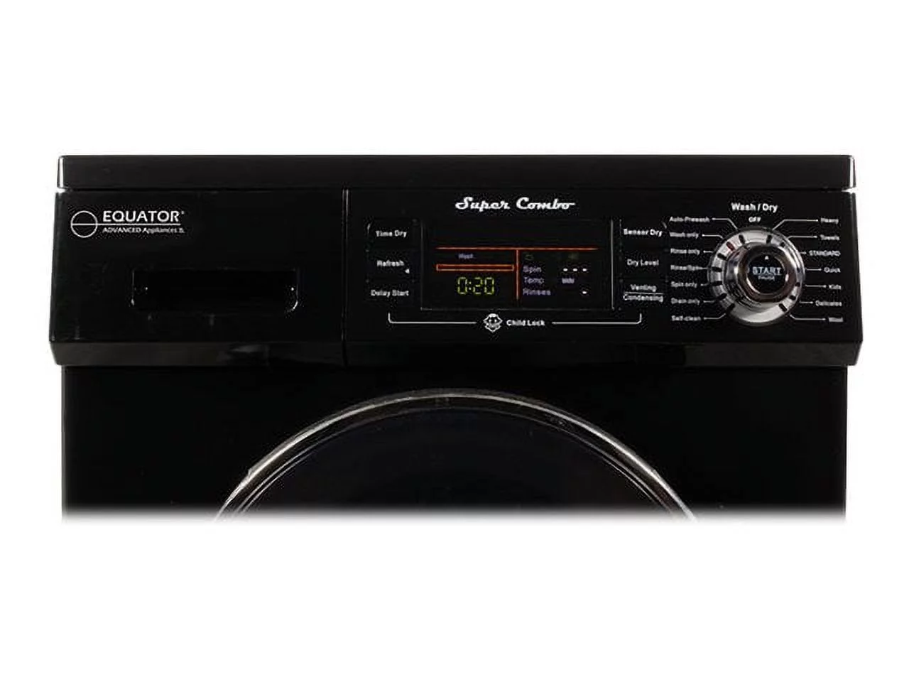 Equator All-in-one 13 lb Compact Combo Washer Dryer, Black