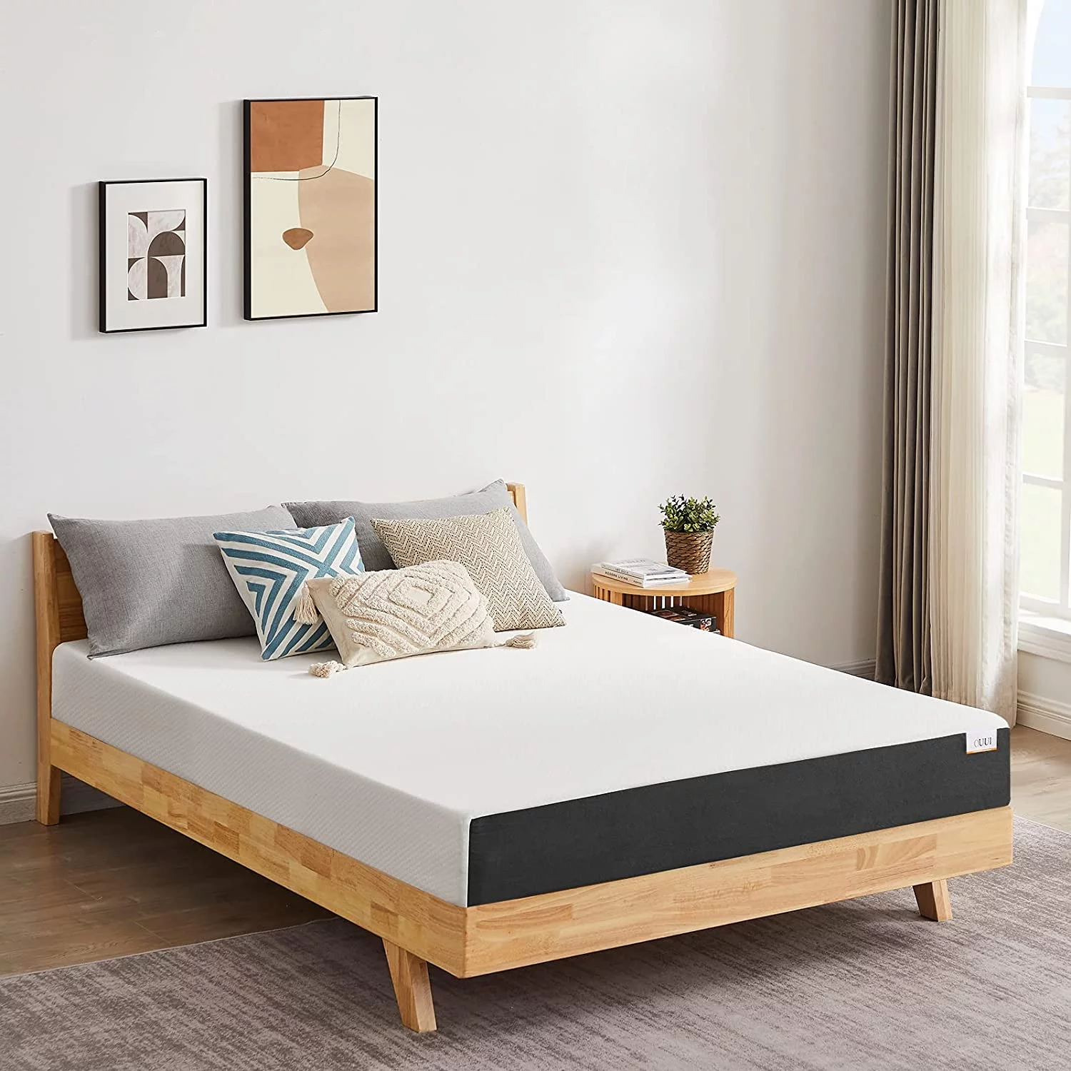 King Mattress, OUUI 10 inch Gel Memory Foam Mattress Medium Firm Mattress in a Box, White