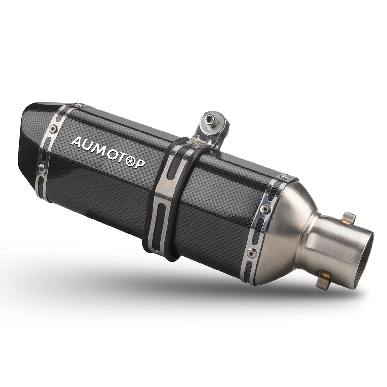 Aumotop Motorcycle exhaust pipe,Temperature Resistant Muffler PipesCarbon Tail Tube Slip On Muffler Temperature 1.5 2in Carbon Fiber Style 1.5-2in Inlet Pipe Slip Atv Dirt Bike