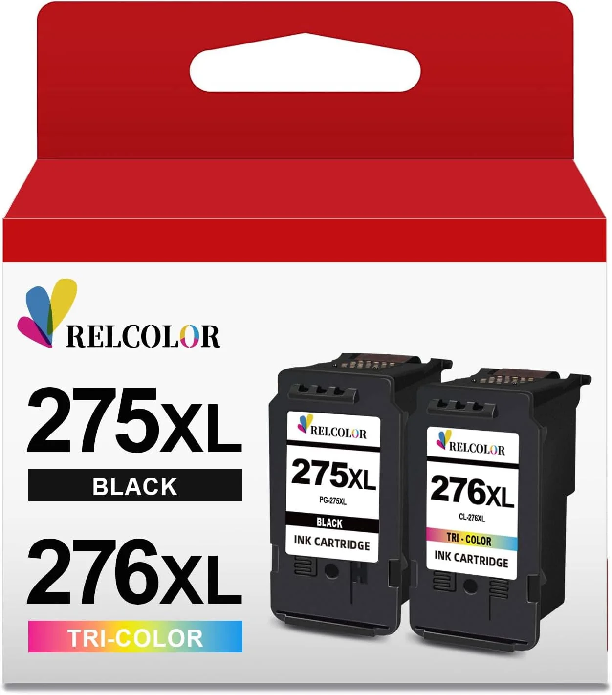 Relcolor 275XL 276XL Ink Cartridge Replacement for Canon PG-275 CL-276 275 276 Combo XL Compatible with Canon PIXMA