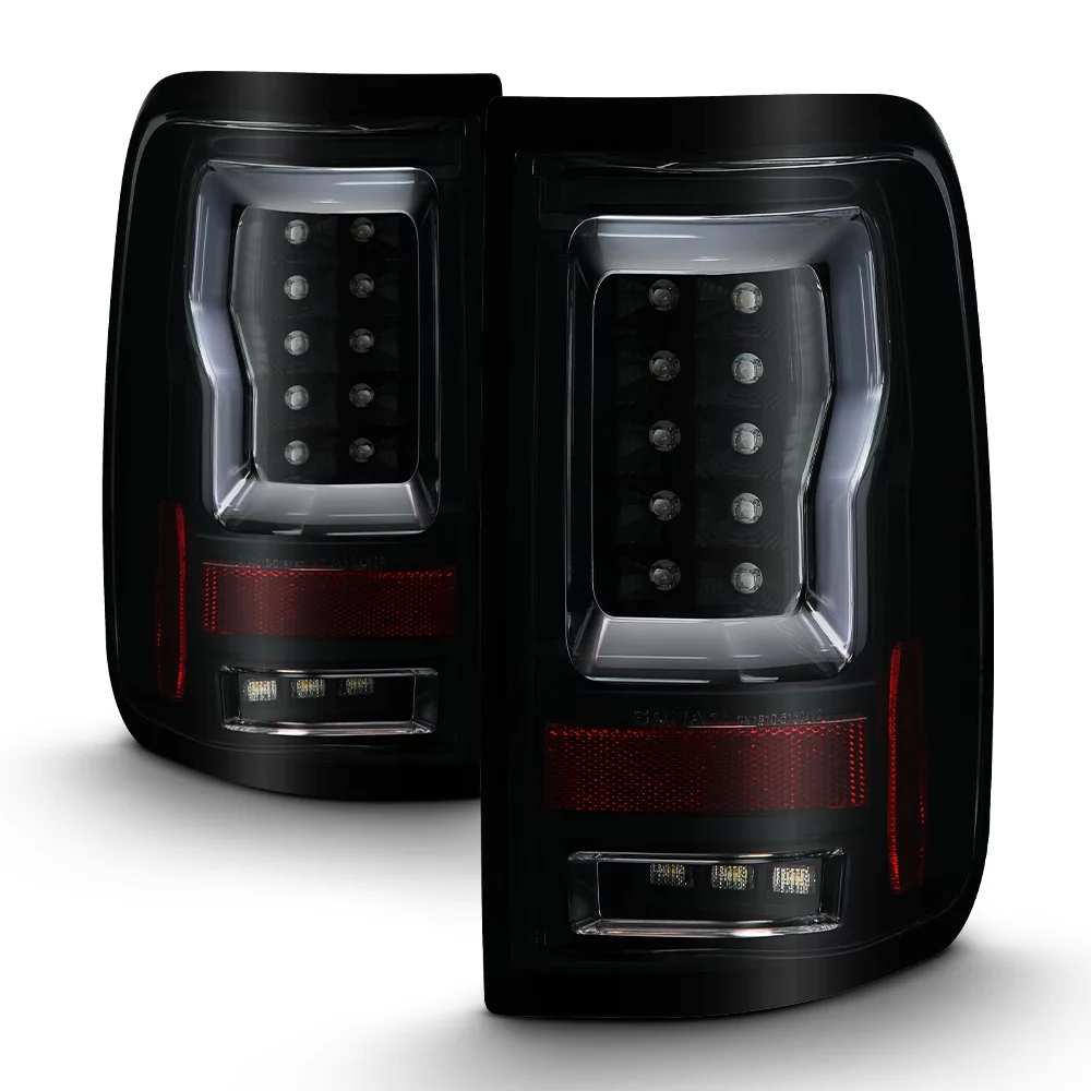 AKKON - Fits 04-08 Ford F150 Pickup Styleside V2 Light Bar LED Black Smoked Tail Lights Lamp Left+Right Side Pair