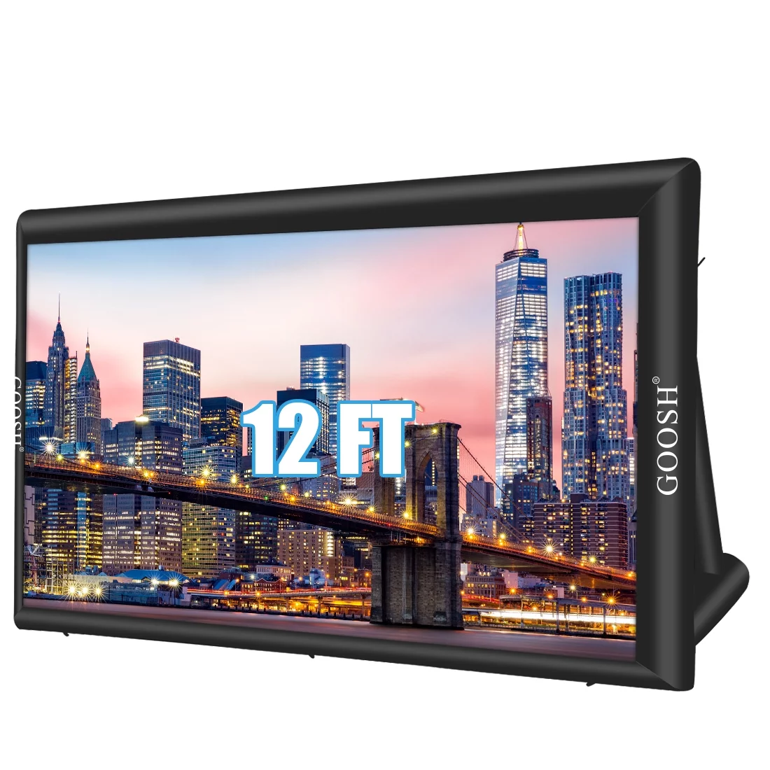 GOOSH 12 FT Inflatable Projector Screen, Portable Blow Up Movie Screen Outdoor Projector Screen Inflatable with Carry Bag for Front and Rear Projection, Movie Projector Screen for Backyard Movie Night