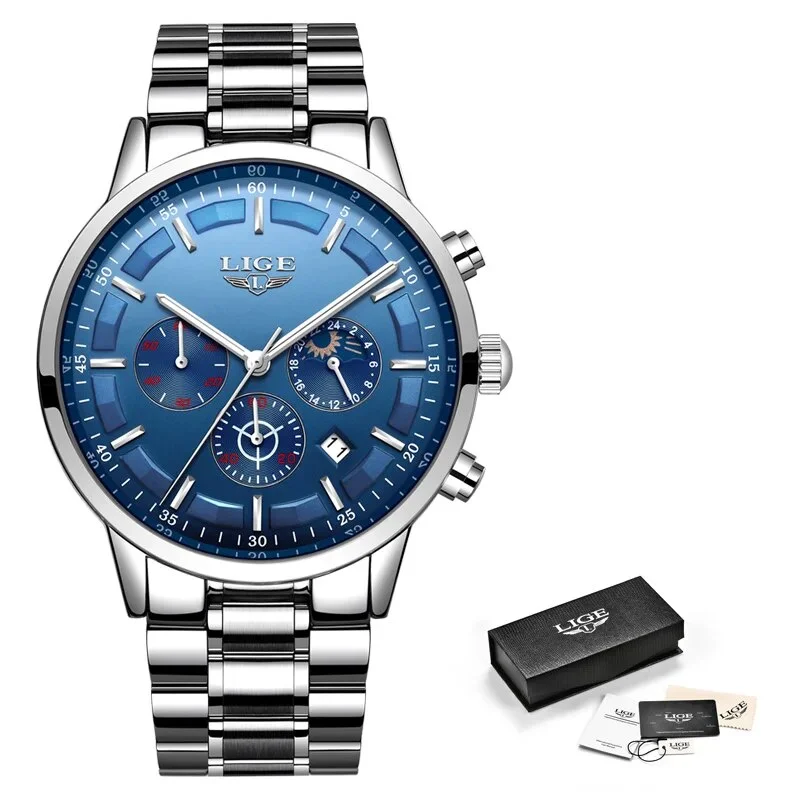 Relojes 2022 Watch Men LIGE Fashion Sport Quartz Clock Mens Watches Top Brand Luxury Business Waterproof Watch Relogio Masculino