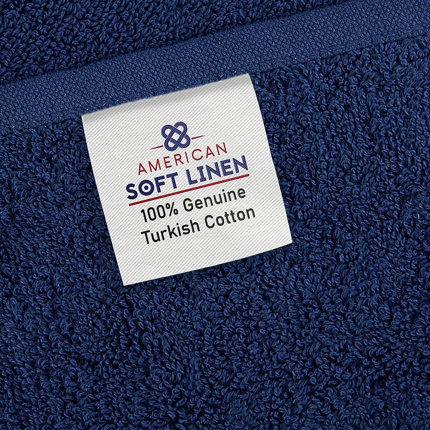 American Soft Linen Towel Set, 2 Bath Towels 2 Hand Towels 2 Washcloths Super Soft and Absorbent 100% Turkish Cotton Towels for Bathroom and Kitchen Shower Towel Navy Blue