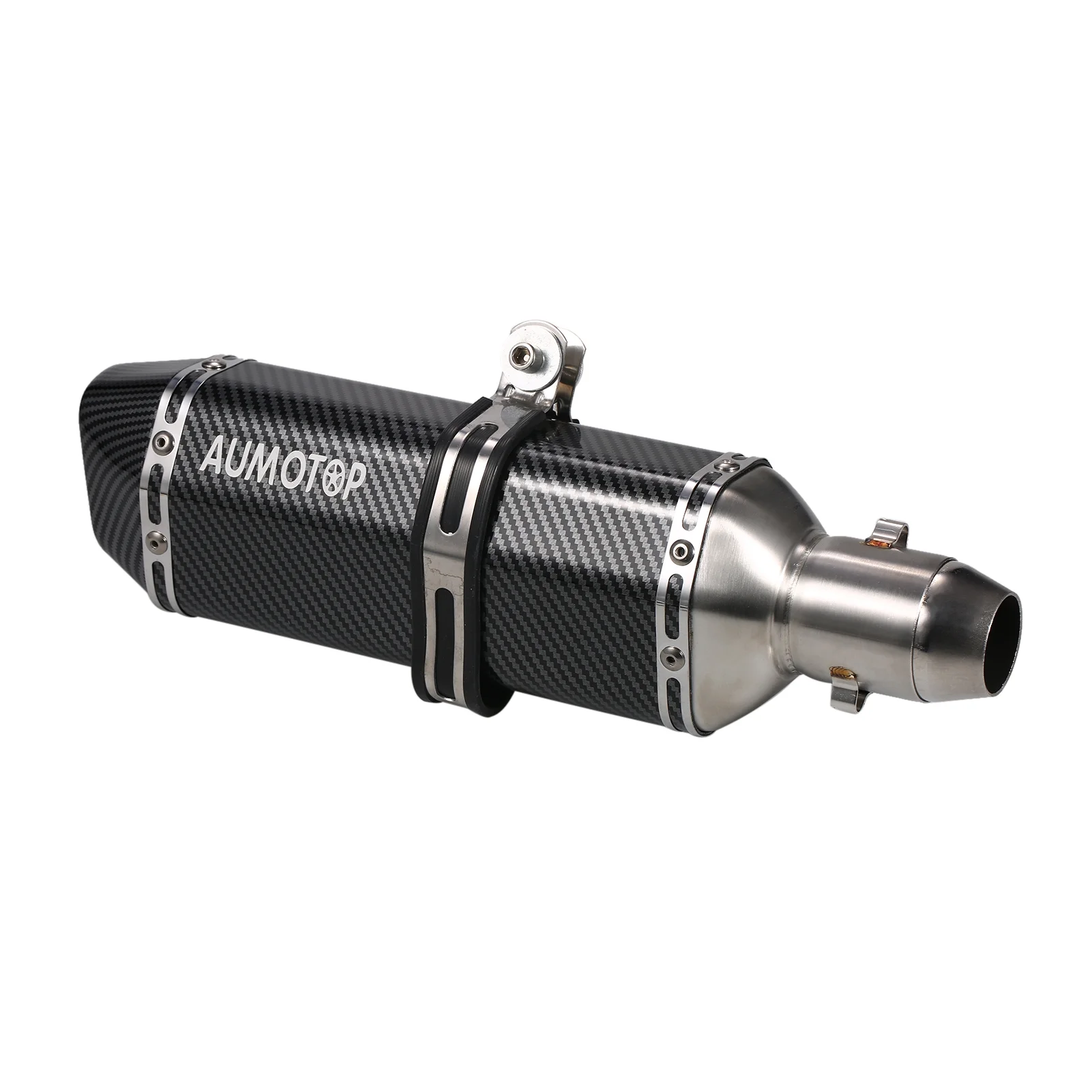 Aumotop Motorcycle exhaust pipe,Temperature Resistant Muffler PipesCarbon Tail Tube Slip On Muffler Temperature 1.5 2in Carbon Fiber Style 1.5-2in Inlet Pipe Slip Atv Dirt Bike