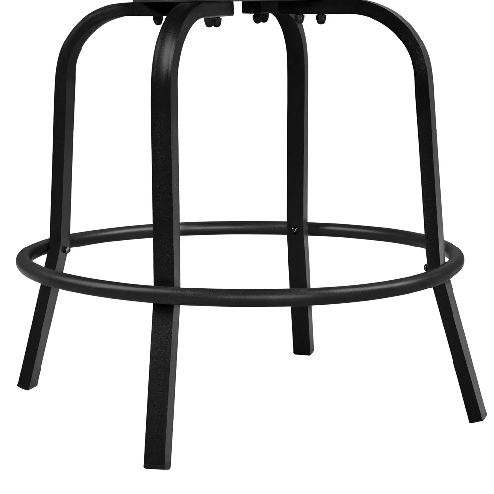 Yaheetech 2-piece Patio Swivel Texteline Bistro Chairs with High Back, Black/Brown