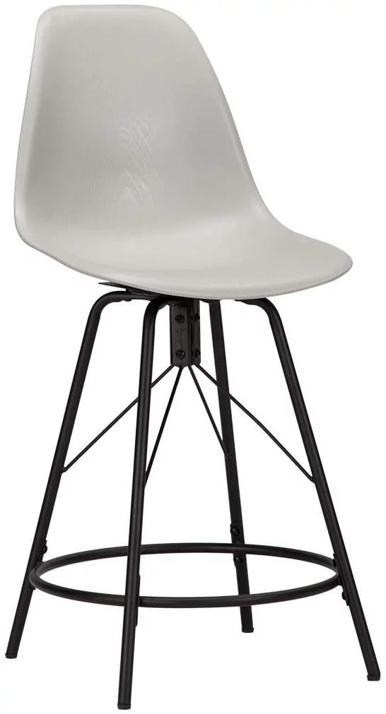 U-ToBe  30inch Mid Century Swivel Barstools Set of 4 with Back, Modern Counter Bar Height Stools Armless Bar Chairs Side Chair-White