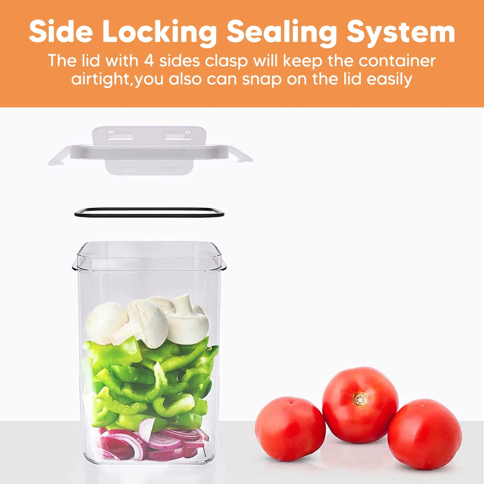 Airtight Food Storage Containers, Airtight Pantry Organization and Storage, 7 Pieces BPA Free Plastic Airtight Kitchen,Flour Container,Kitchen Storage Container,Large Food Storage Container