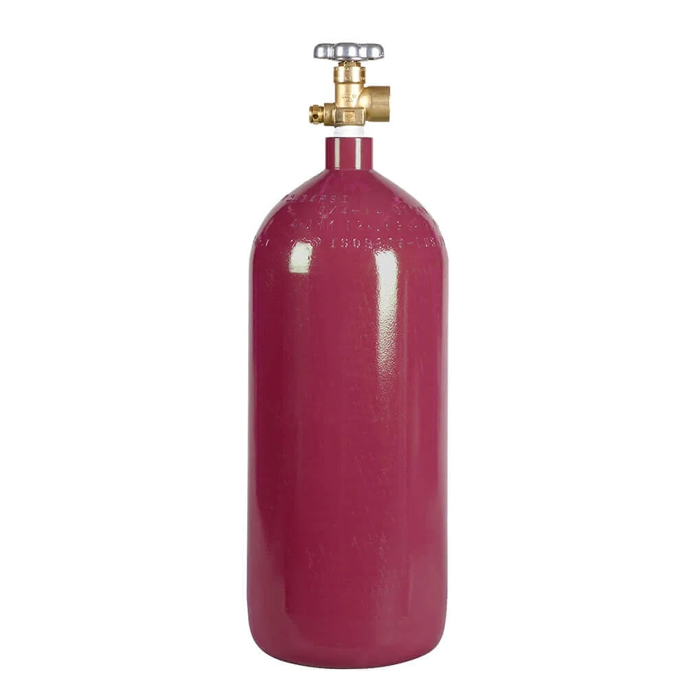New 40 Cu ft Steel Nitrogen Cylinder Tank CGA580 Valve Industrial Welding Product Height 15 inches