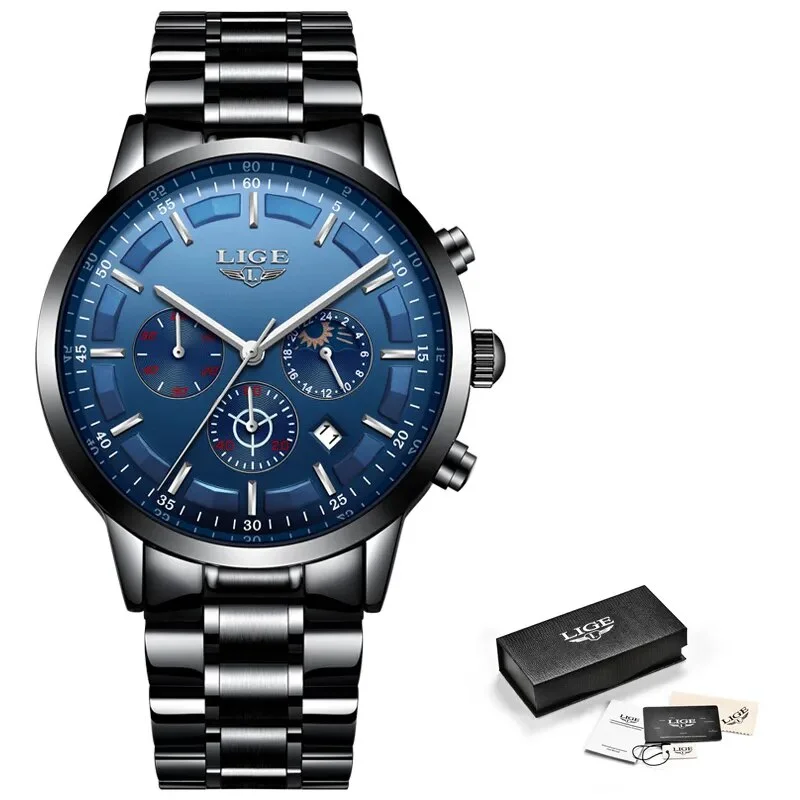 Relojes 2022 Watch Men LIGE Fashion Sport Quartz Clock Mens Watches Top Brand Luxury Business Waterproof Watch Relogio Masculino