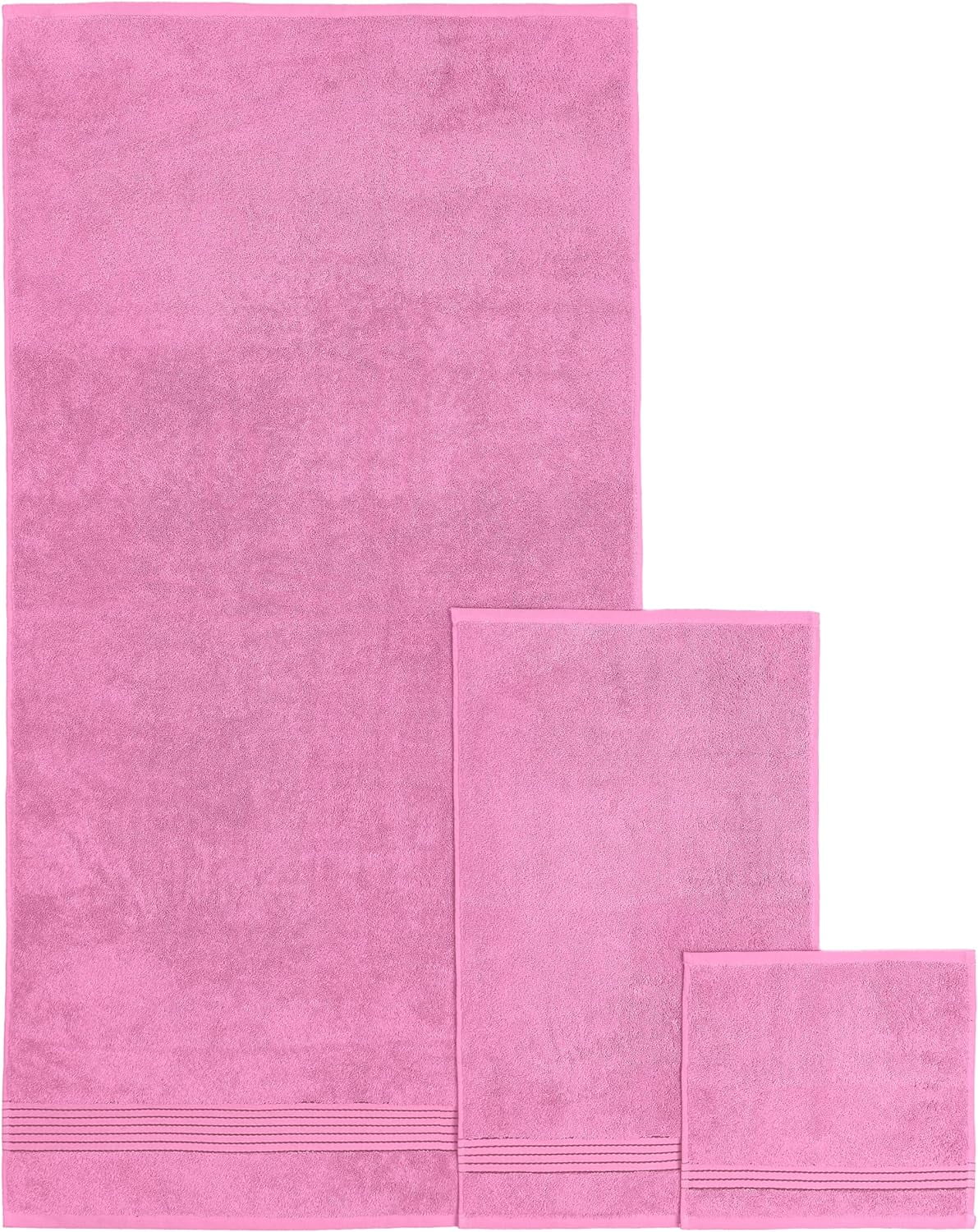 100% Turkish Carde Cotton 6 Piece Towel Set, 620 GSM Towels for Bathroom, Super Soft 2 Bath Towels 2 Hand Towels 2 Washcloths, Light Pink