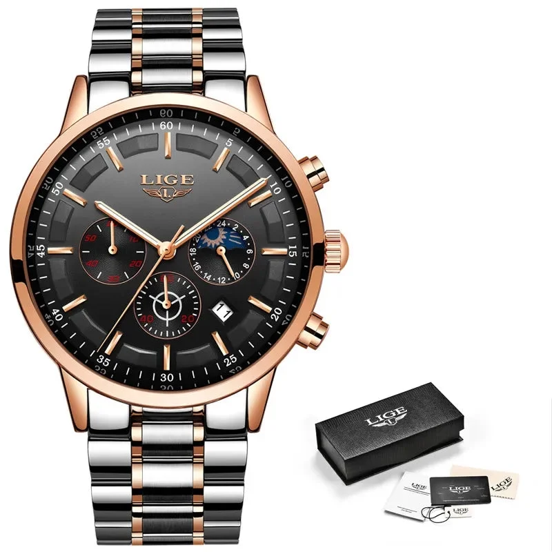 Relojes 2022 Watch Men LIGE Fashion Sport Quartz Clock Mens Watches Top Brand Luxury Business Waterproof Watch Relogio Masculino