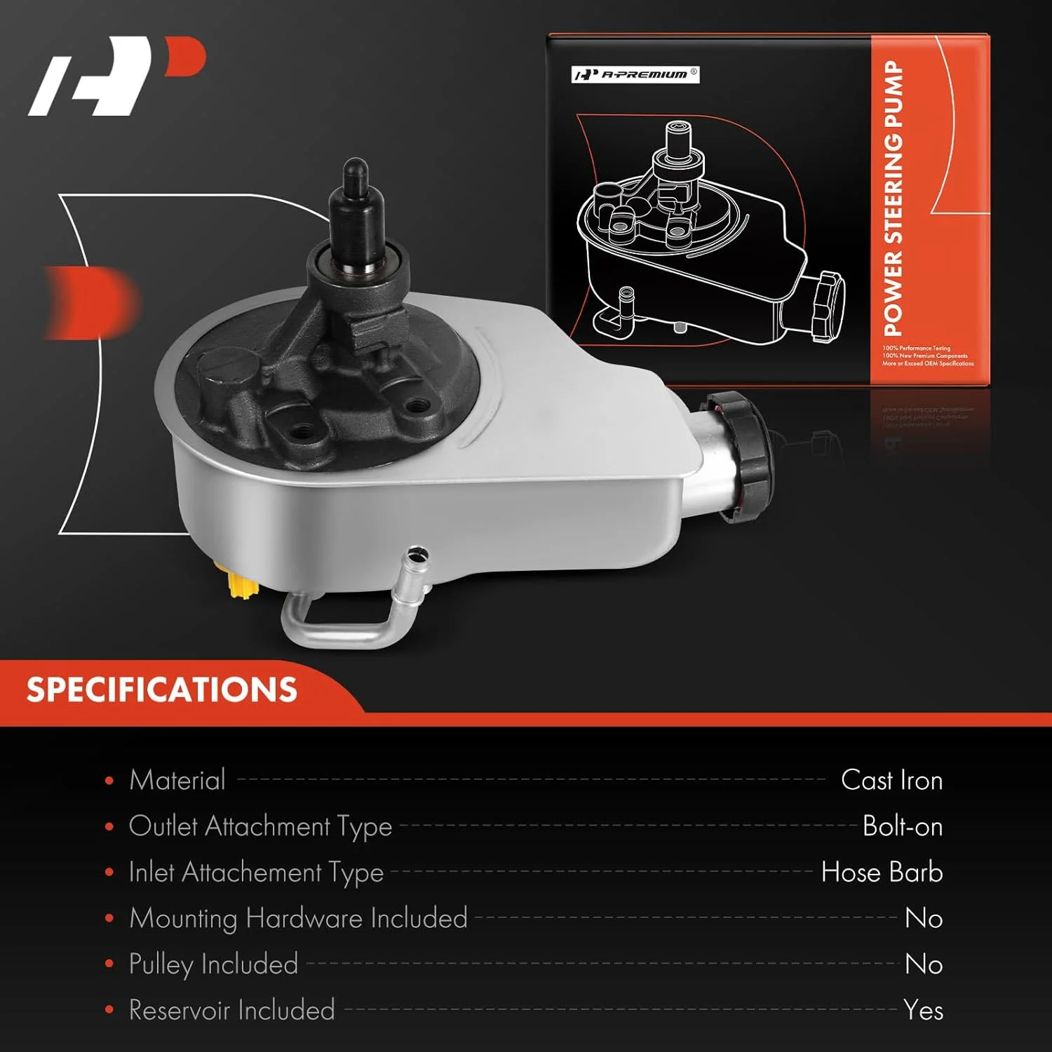 A-Premium Power Steering Pump with Reservoir Compatible with Chevrolet Silverado 1500 Sierra 1500 1999-2013 Suburban 1500 Tahoe Yukon Cadillac Escalade ESV EXT 2007-2014
