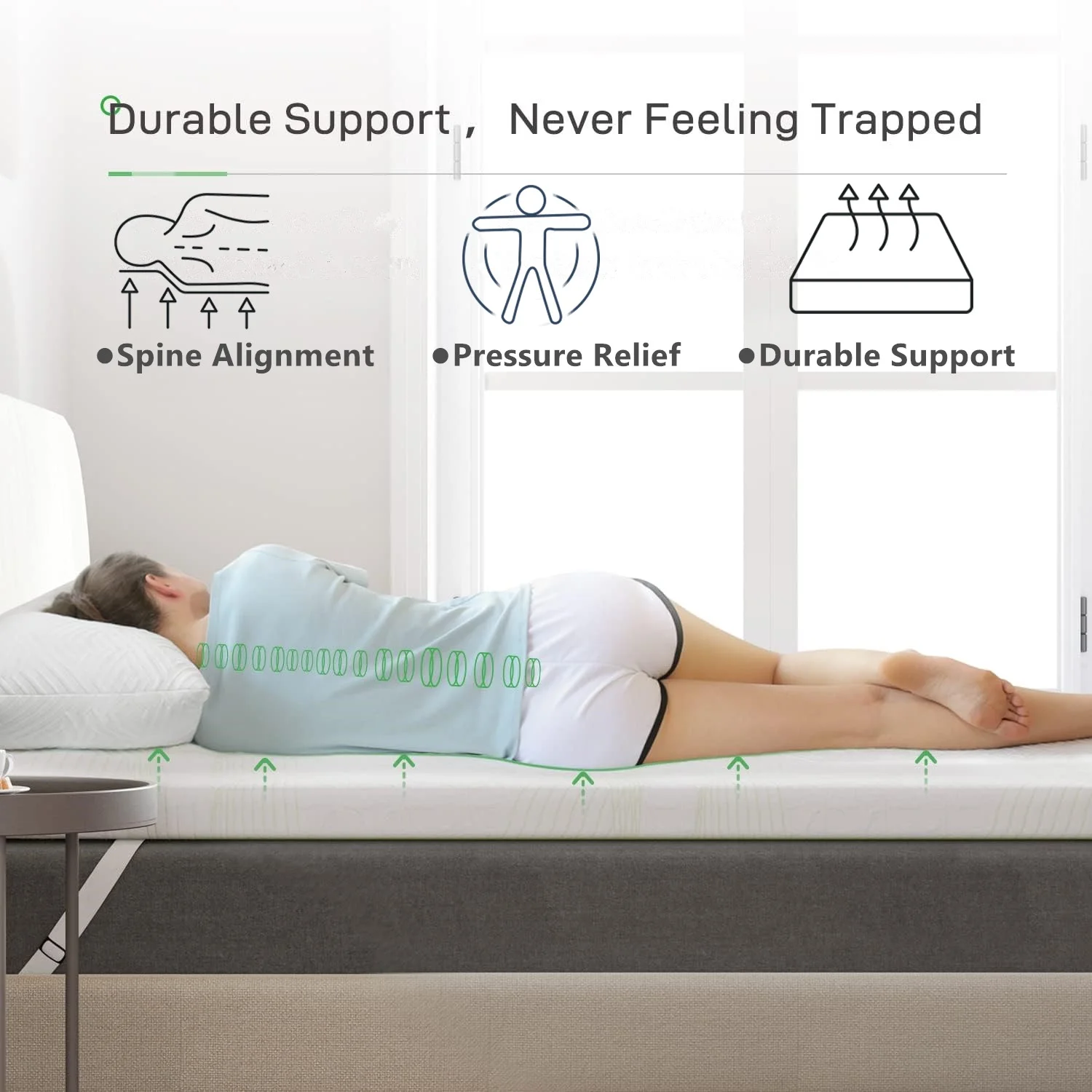 Mattress Topper, Full Size Gel Memory Foam Bed Topper,Pressure Relief for Back Pain, 3 Inches