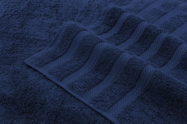 American Soft Linen Navy Blue Bath Towel Set 100% Turkish Cotton Towels for Bathroom 4 Piece