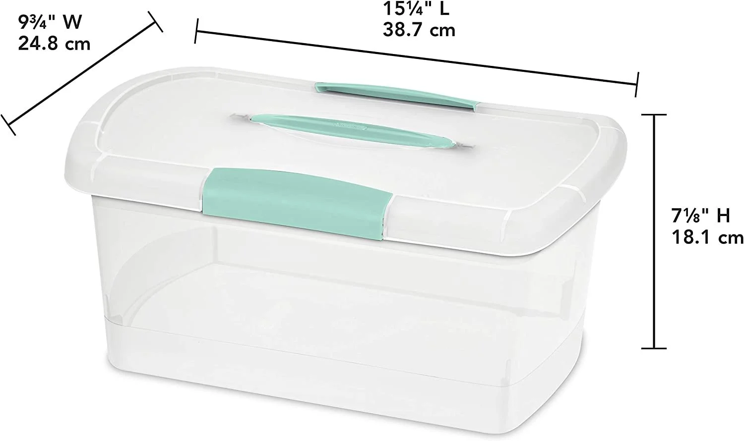 Sterilite 18748606 Medium Nesting ShowOffs, Clear with Blue Aquarium Handle and Latches, 6-Pack