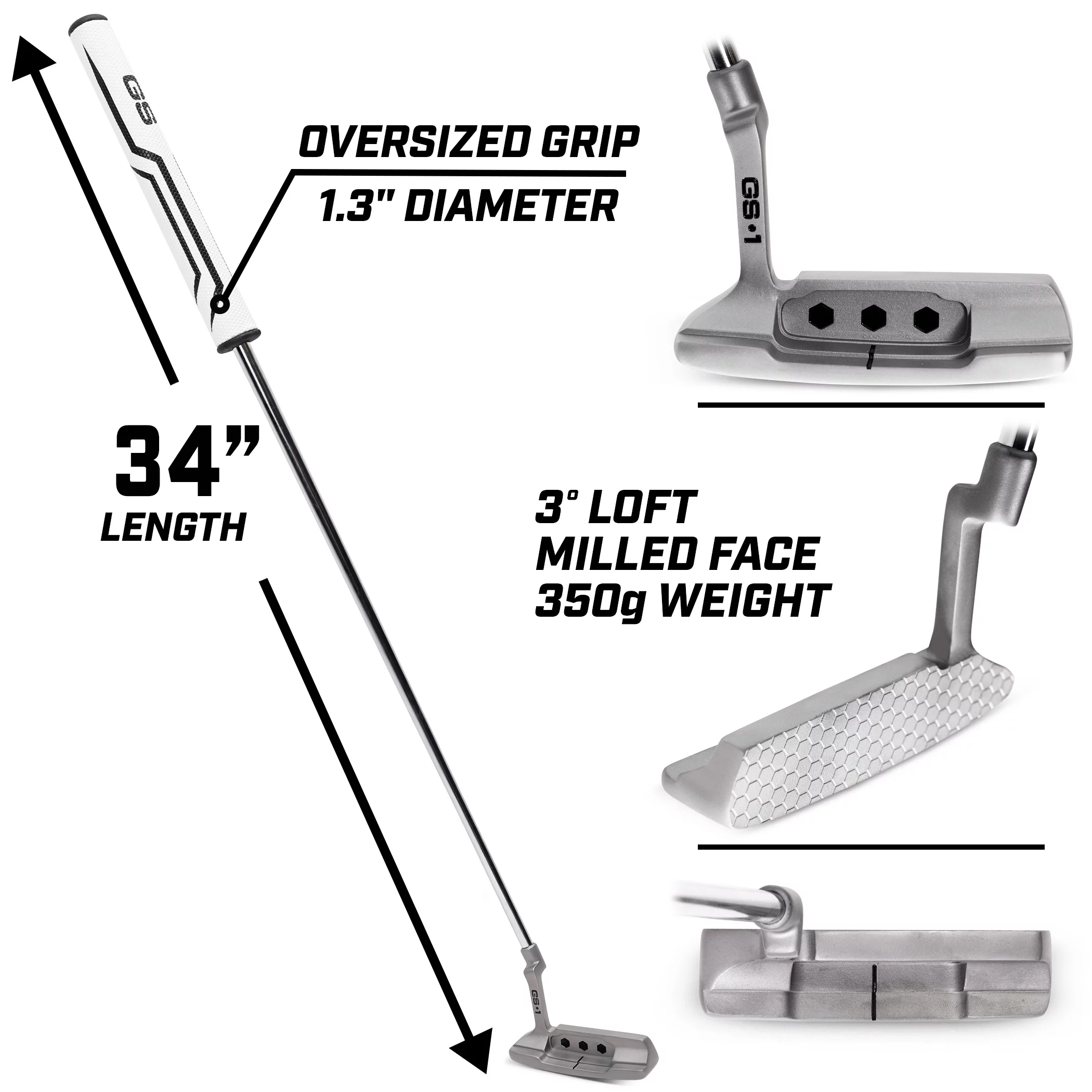GoSports GS1 Tour Golf Putter - 34