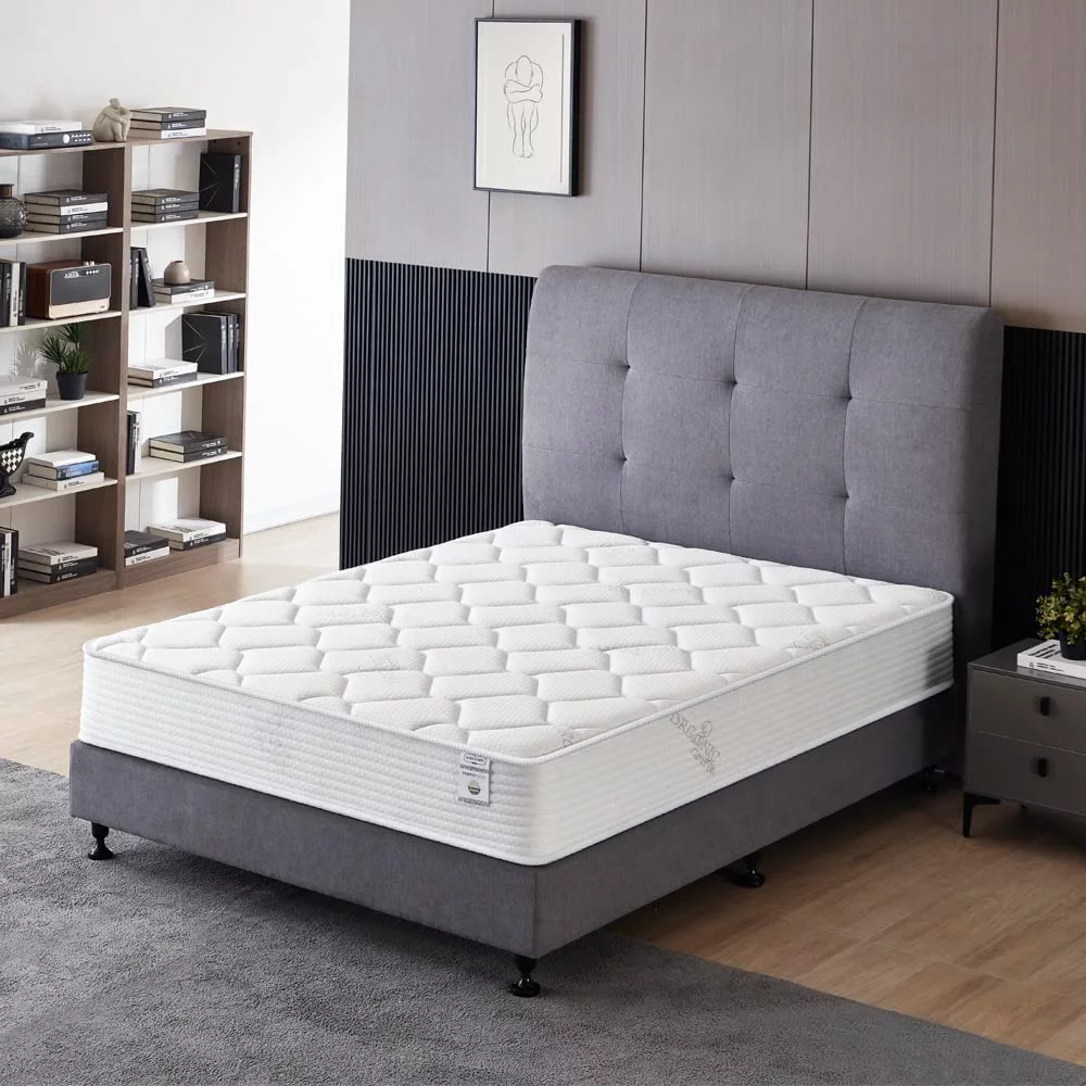 Size Mattress - 10 Inch Cool Memory Foam & Spring Hybrid Mattress with Breathable Cover - Comfort Plush Euro Pillow Top - Rolled in a Box - Oliver & Smith