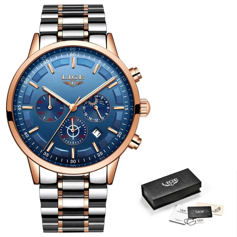 Relojes 2022 Watch Men LIGE Fashion Sport Quartz Clock Mens Watches Top Brand Luxury Business Waterproof Watch Relogio Masculino