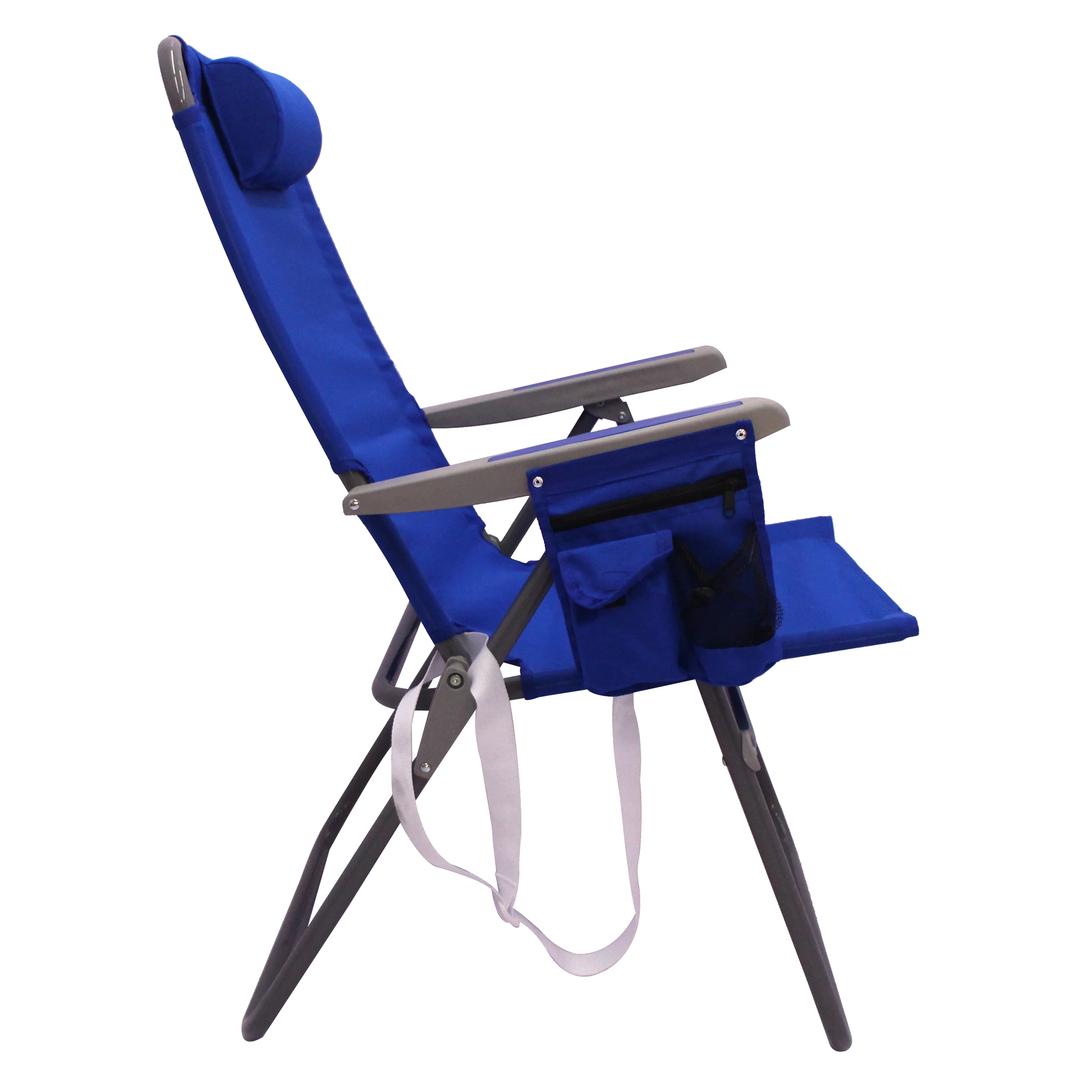 Mainstays Reclining Oversize Folding Beach Chair, Blue