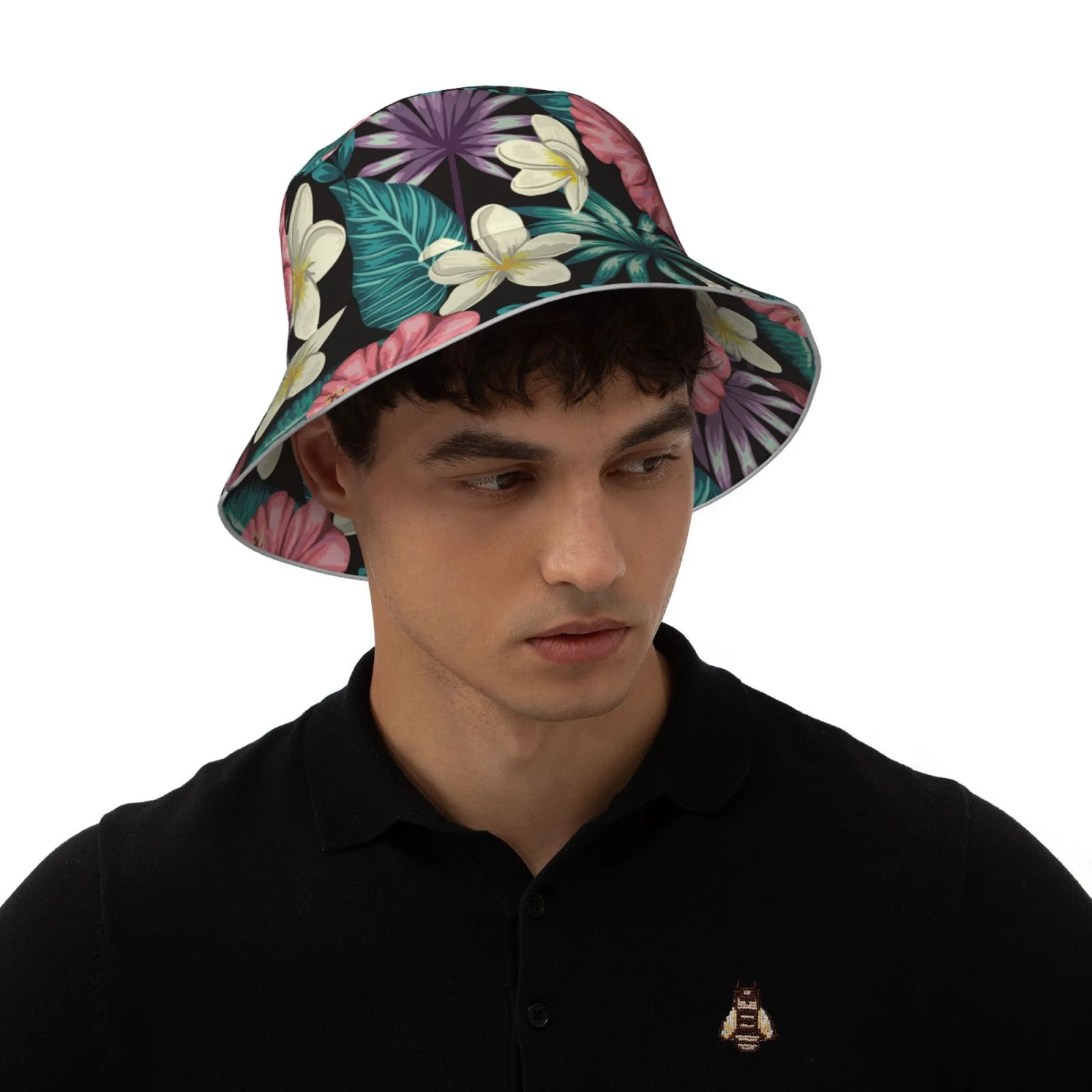 Bingfone Green Tropical Leaves Bucket Hat For Men Women,Packable Reversible Printed Sun Hats,Fisherman Outdoor Travel Hiking Beach Caps