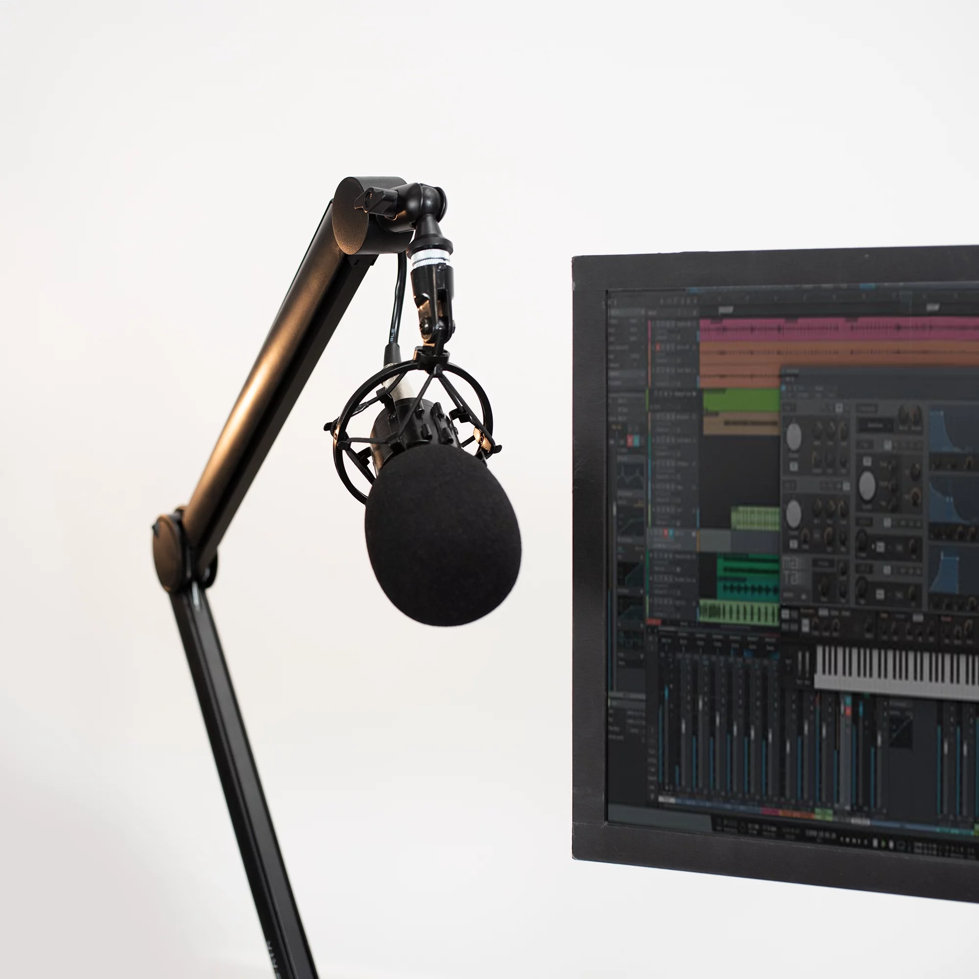 VIVO Premium Clamp-on Microphone Boom Arm Stand, Heavy Duty Desk Mount