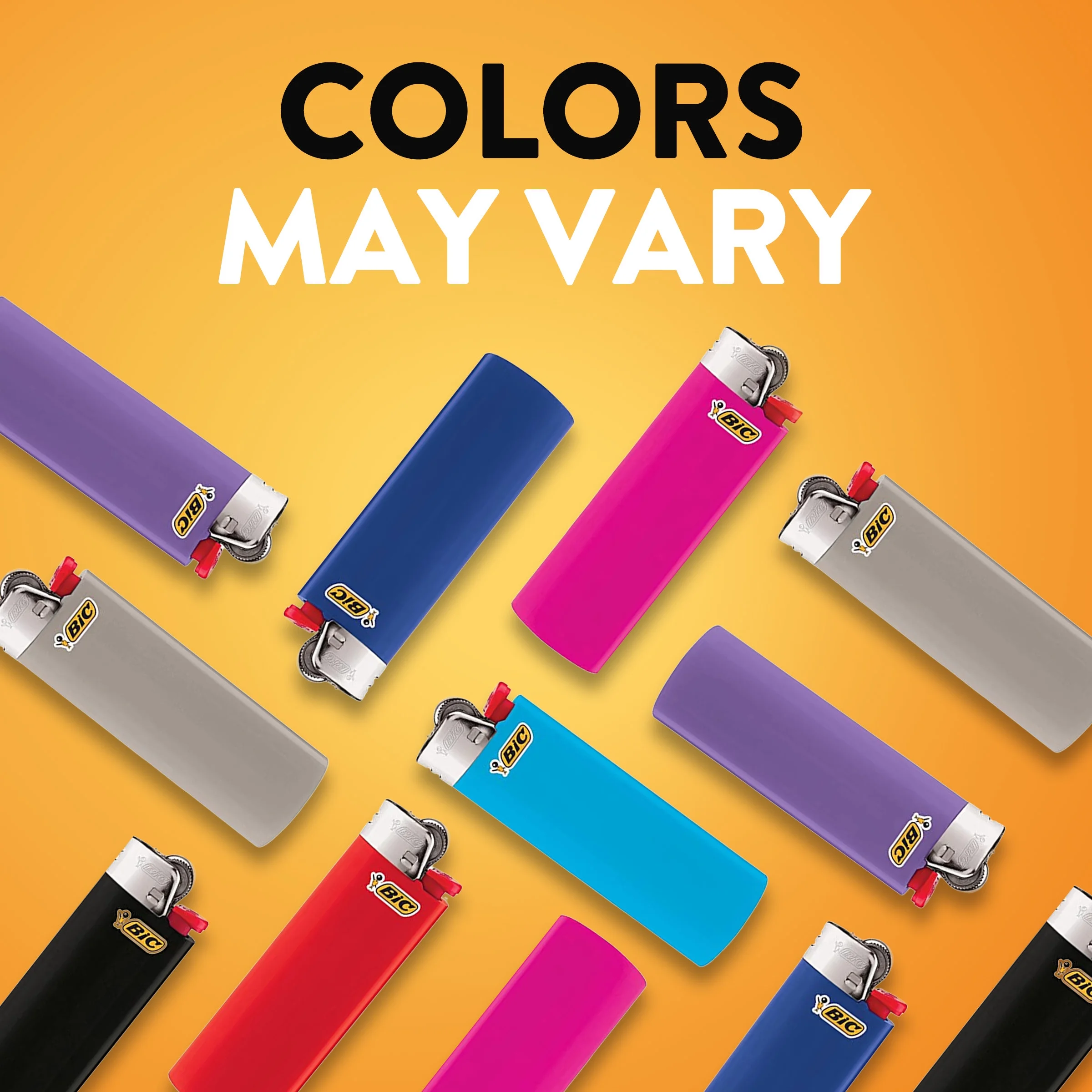 BIC Maxi Pocket Lighter, Special Edition Fashion Collection, Assorted Unique Pocket Lighter Designs, 50 Count Tray of Pocket Lighters