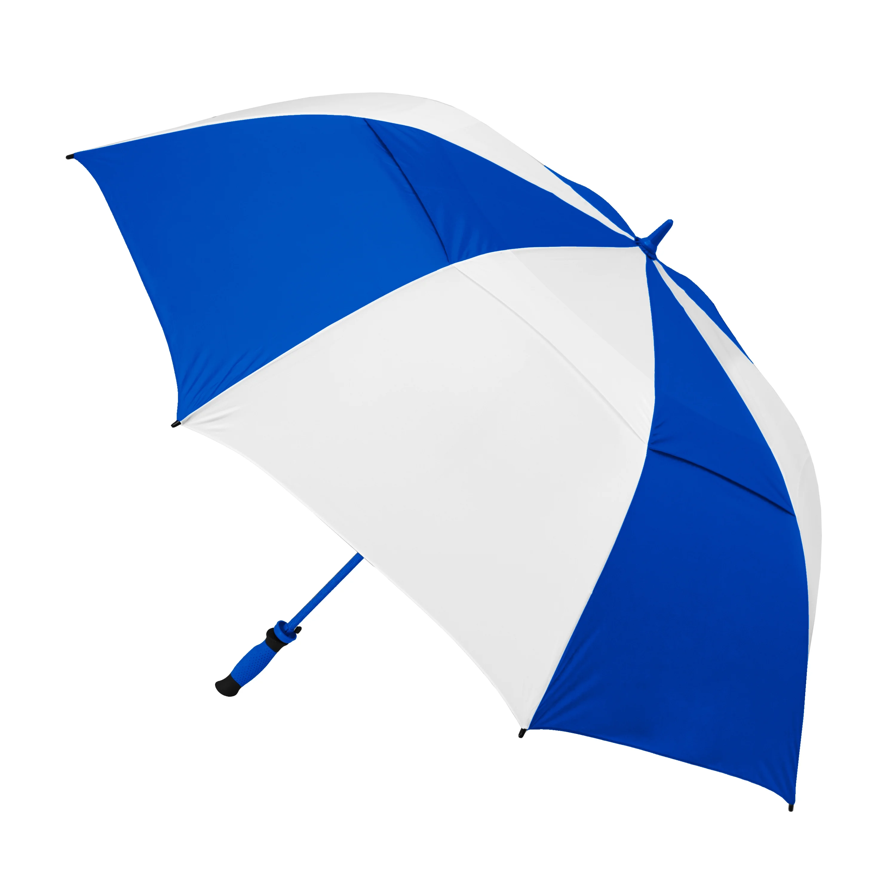 The Paramount Vented Large 64 inch Windproof Automatic Open Double Canopy Golf Umbrella for Rain, Wind and Sun, Strong & Lightweight Oversized Golf Umbrella Wind Vent for Men & Women, Royal Blue/White