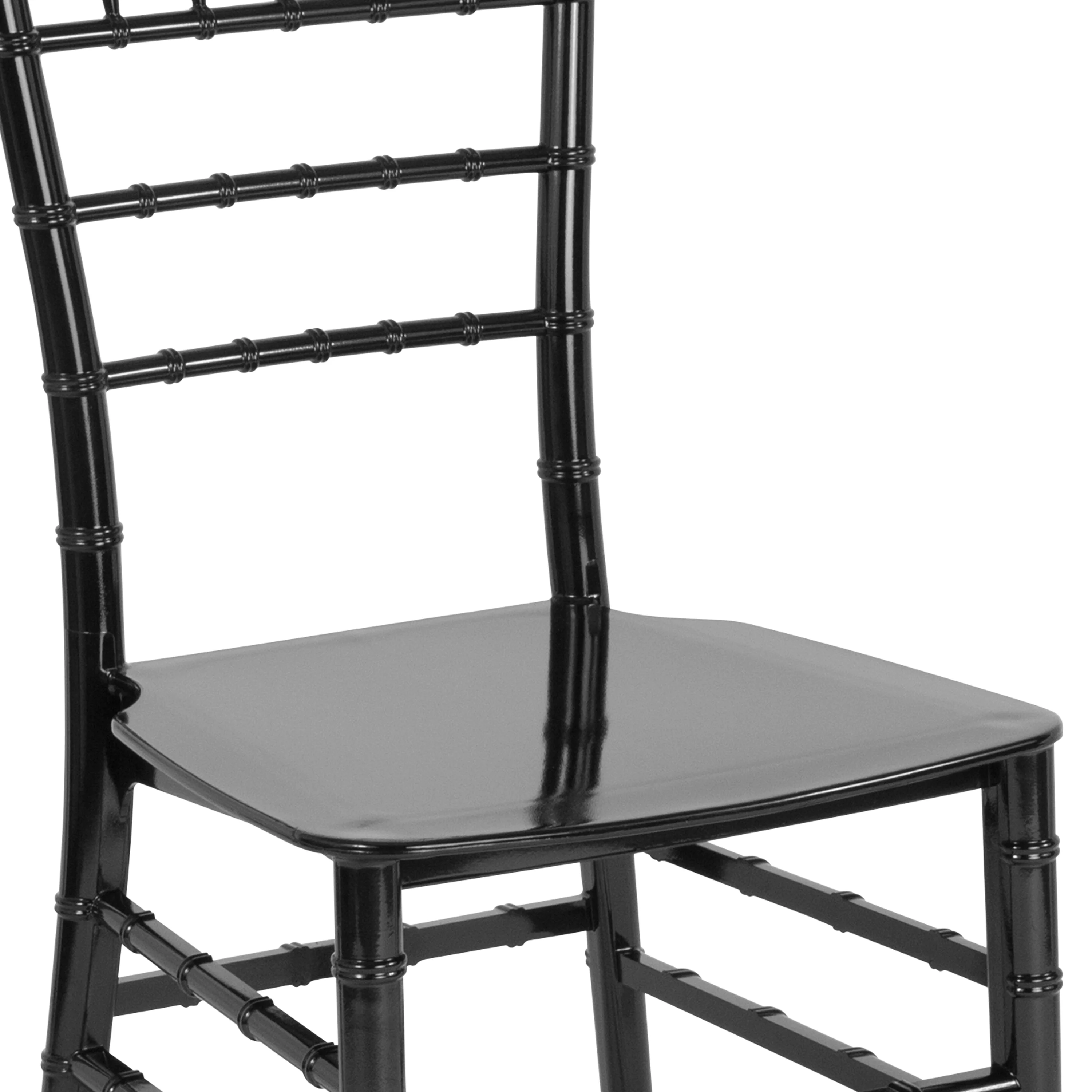 Emma + Oliver Black Stackable Resin Chiavari Chair
