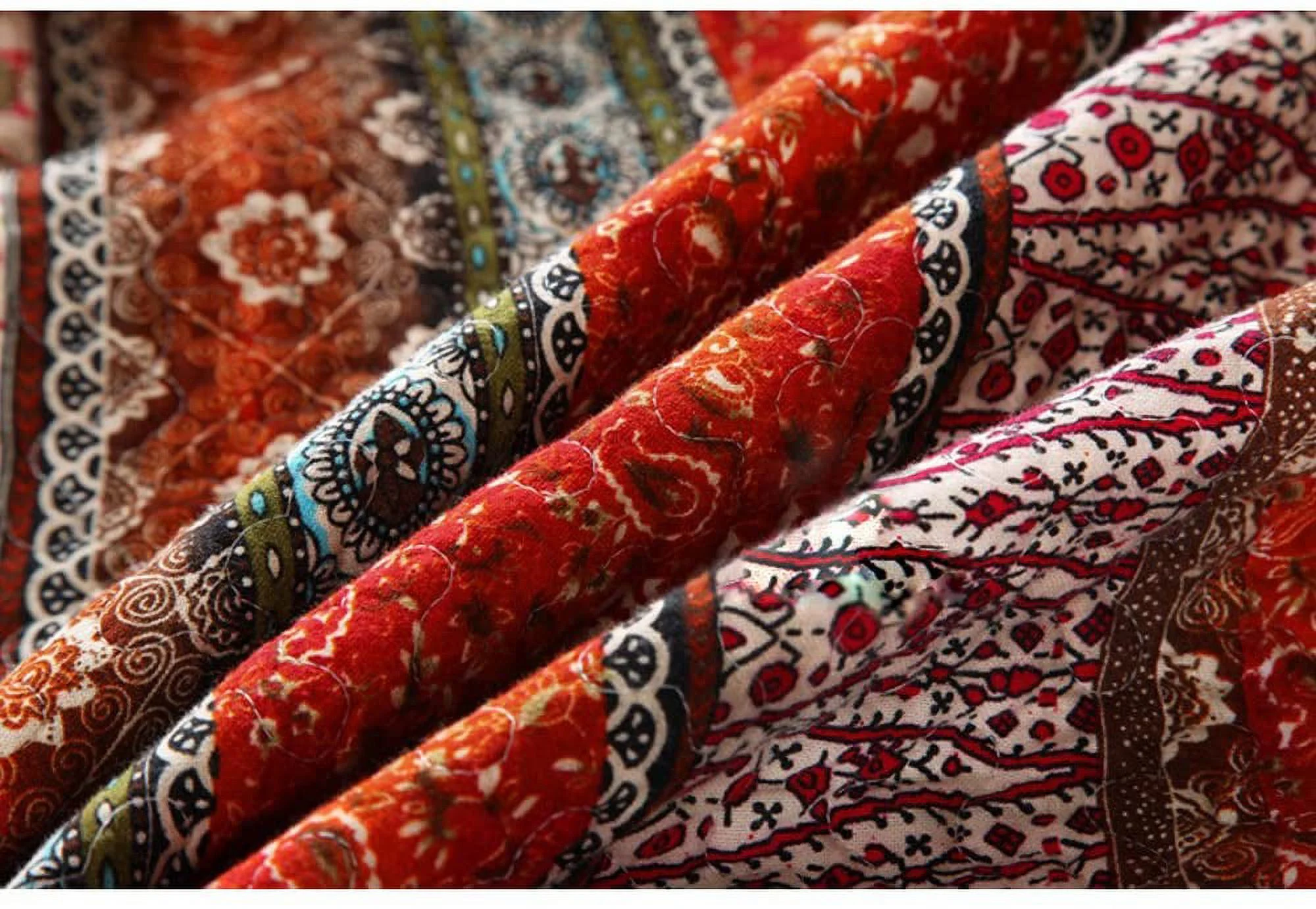 NEWLAKE Striped Classical Cotton 3-Piece Patchwork Bedspread Quilt Sets  King Size