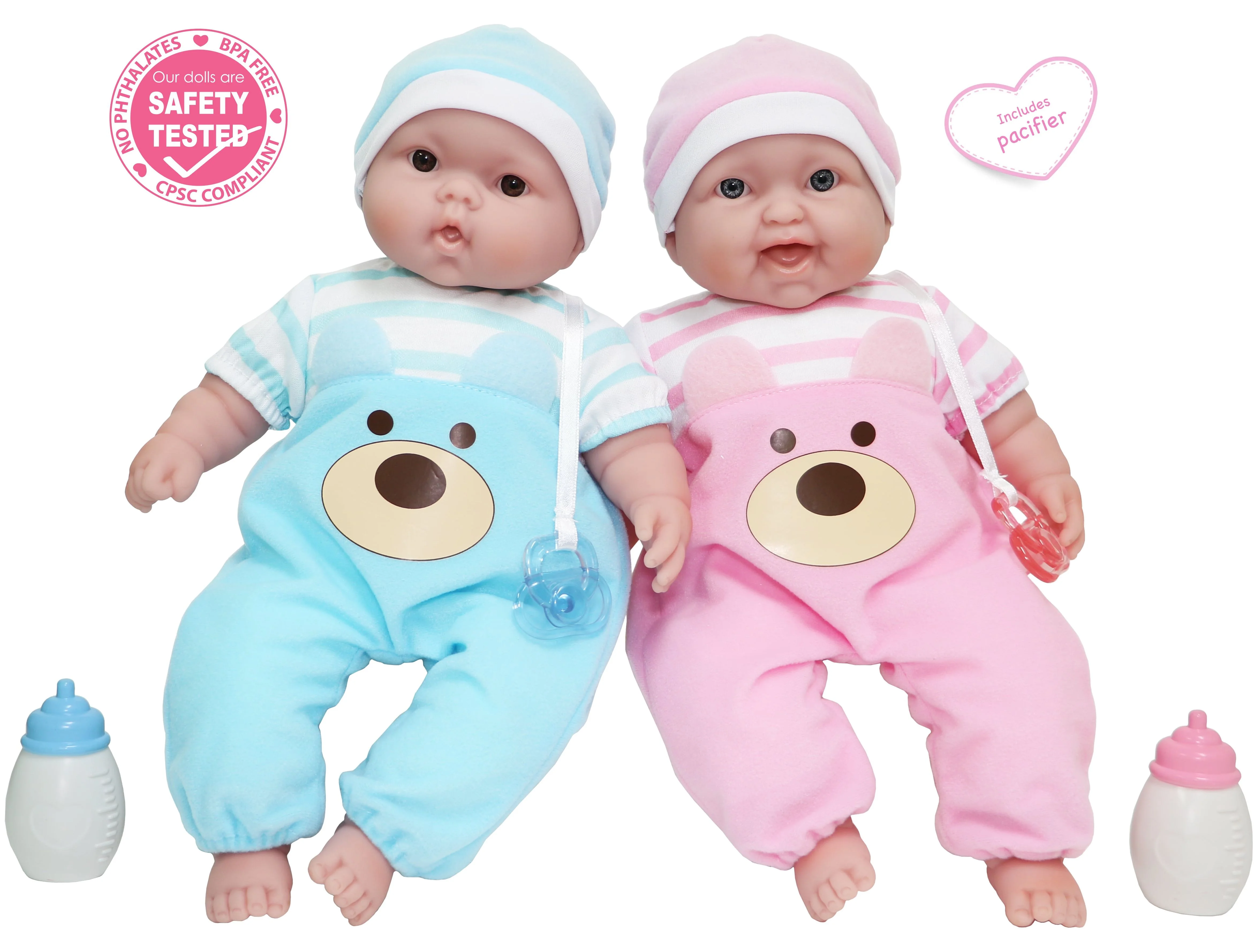 JC Toys, Lots to Cuddle Babies 13 inch Twins Soft Body Baby Dolls