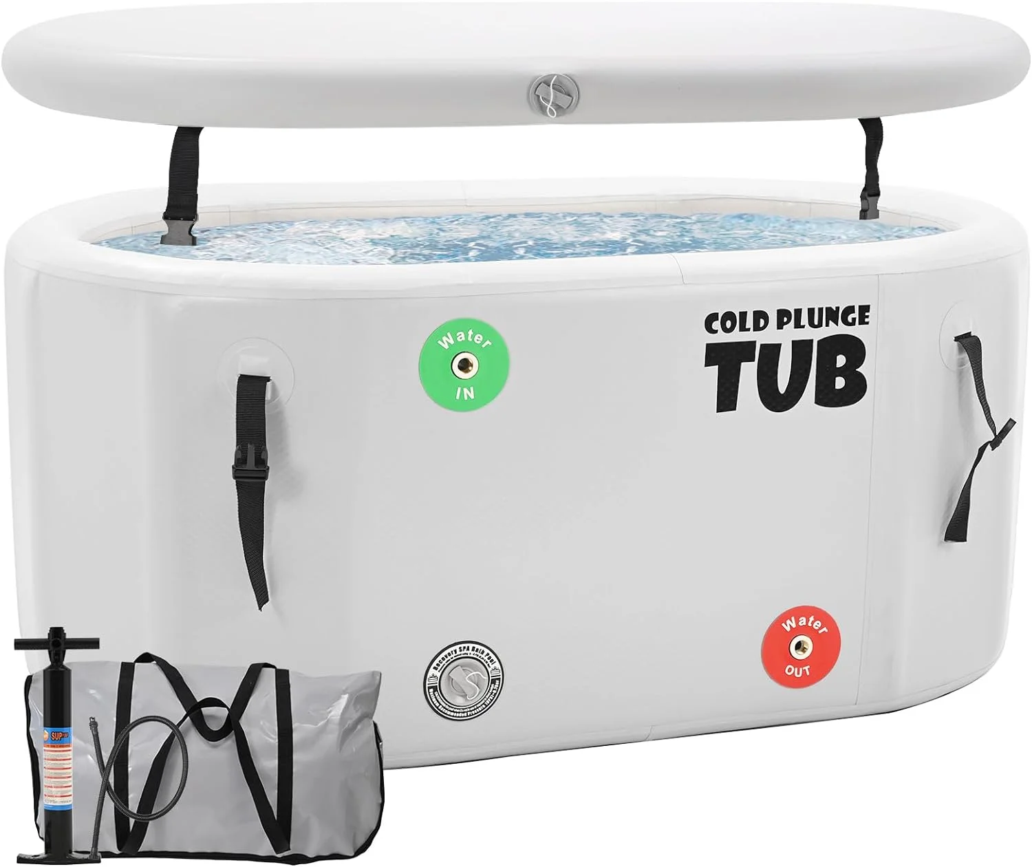 Lilypelle Inflatable Rectangle Ice Bath Cold Plunge Tub, Durable Freestanding 59