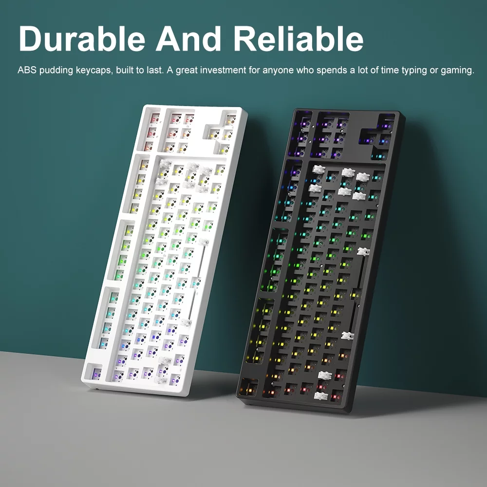 iblancod C87 Tri-mode Wireless Keyboard 87-Key Mechanical Keyboard Gaming Keyboard with All Switches Changeable BT Mode Wired Mode 2.4GHz Wireless Mode Customized Keyboard Kit