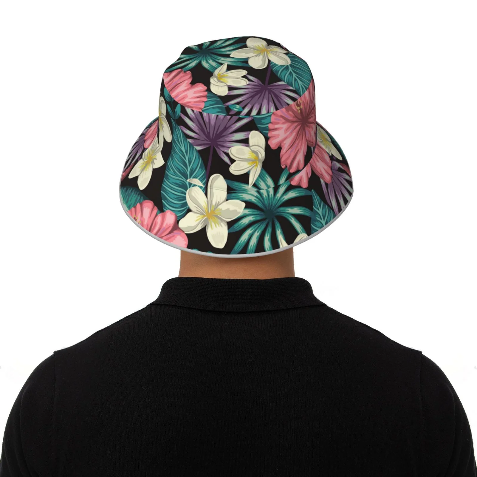 Bingfone Green Tropical Leaves Bucket Hat For Men Women,Packable Reversible Printed Sun Hats,Fisherman Outdoor Travel Hiking Beach Caps