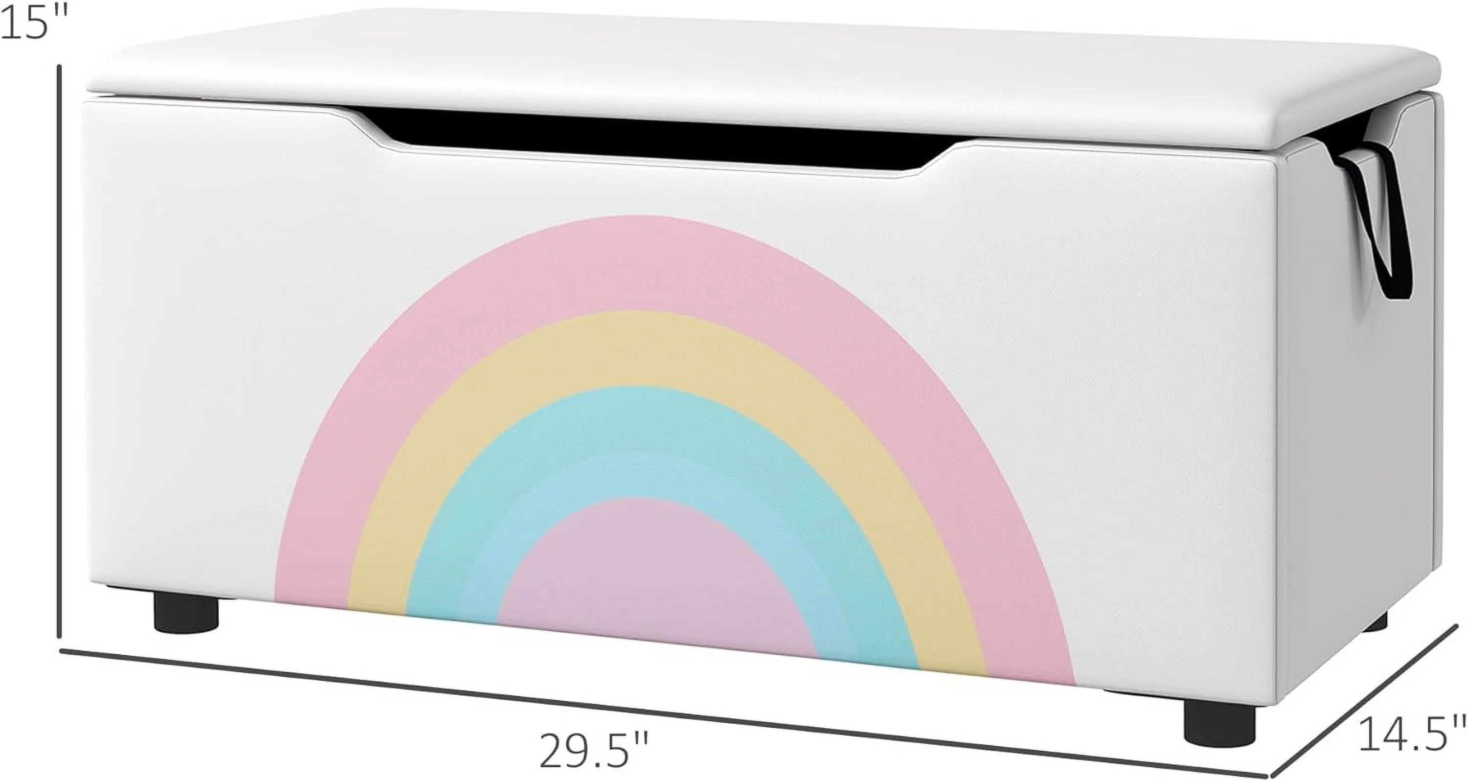 NLIBOOMLife Toy Box Chest  Lightweight Toy Organizer with   Top Lid  and Side Handles for Nursery Room  Playroom  Bedroom  Aged 3-8 Years Old  29.5" x 14.5" x 15"  White