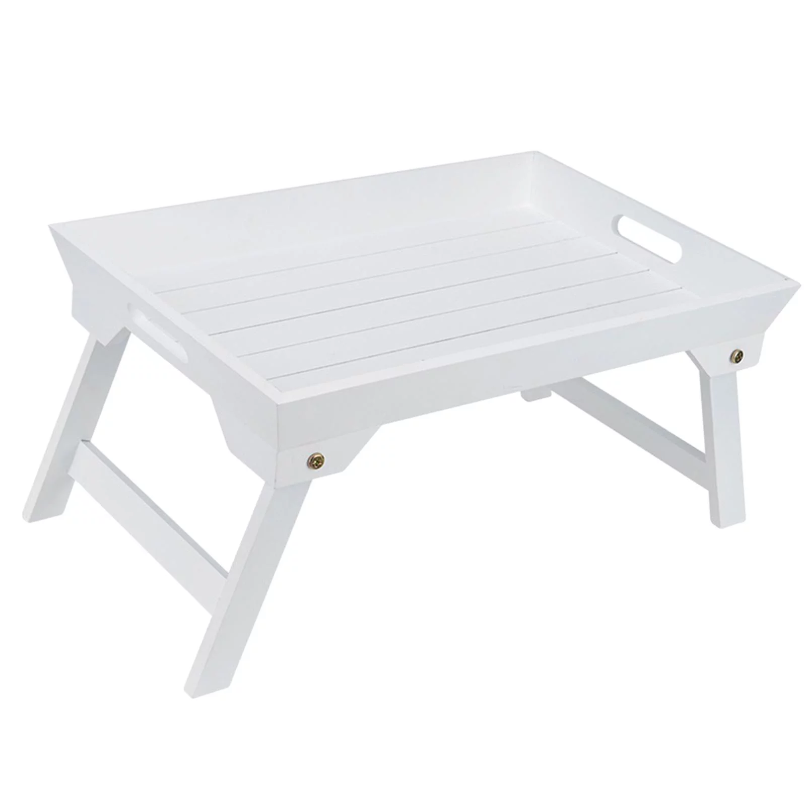 Rectangle Laptop Tray, Foldable Armrest Table Couch Tray Computer Outdoor Table Desk Serving Table Bed Camping Gift Snacks , White L