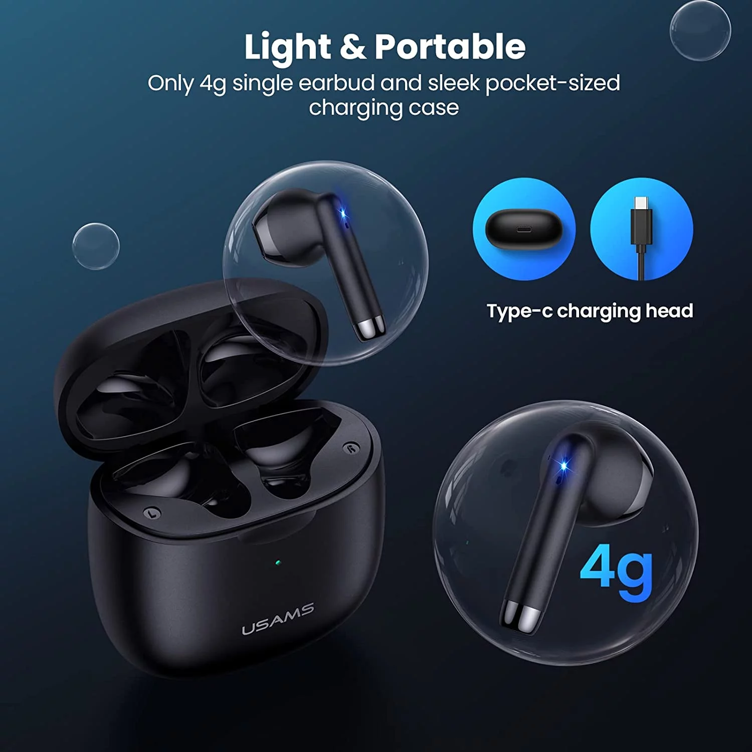 for T-Mobile REVVL 6x 5G Wireless Earbuds, Bluetooth 5.0 Headphones in Ear with Charging Case, Hands-Free Headset with Mic, Hi-Fi Stereo Sound, Touch Control - Black