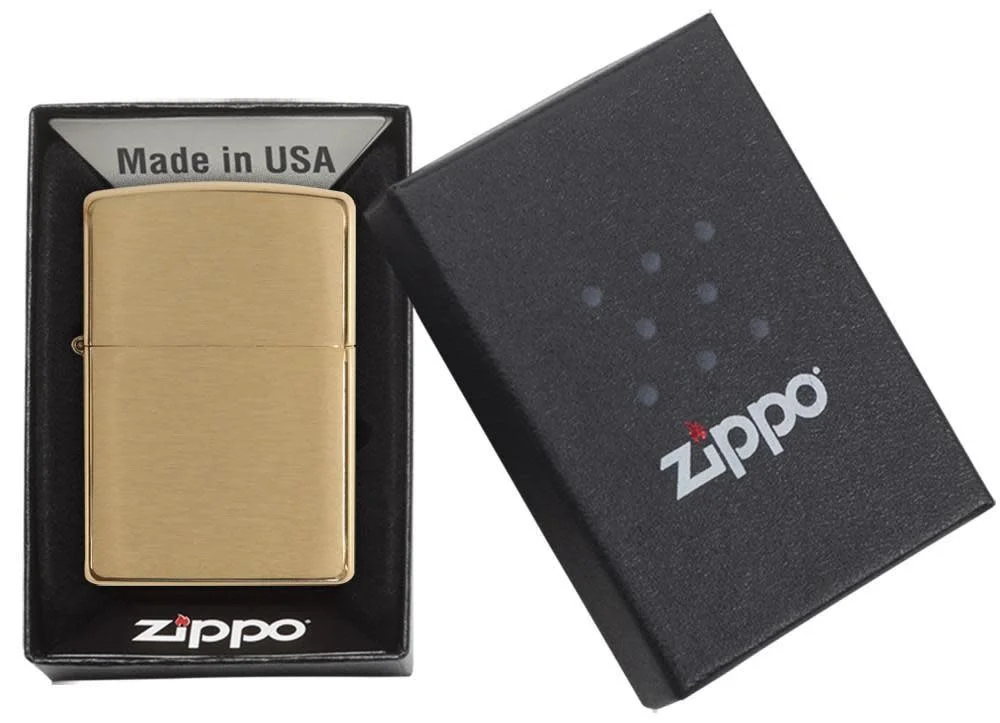 Zippo Classic Brushed Brass Pocket Lighter