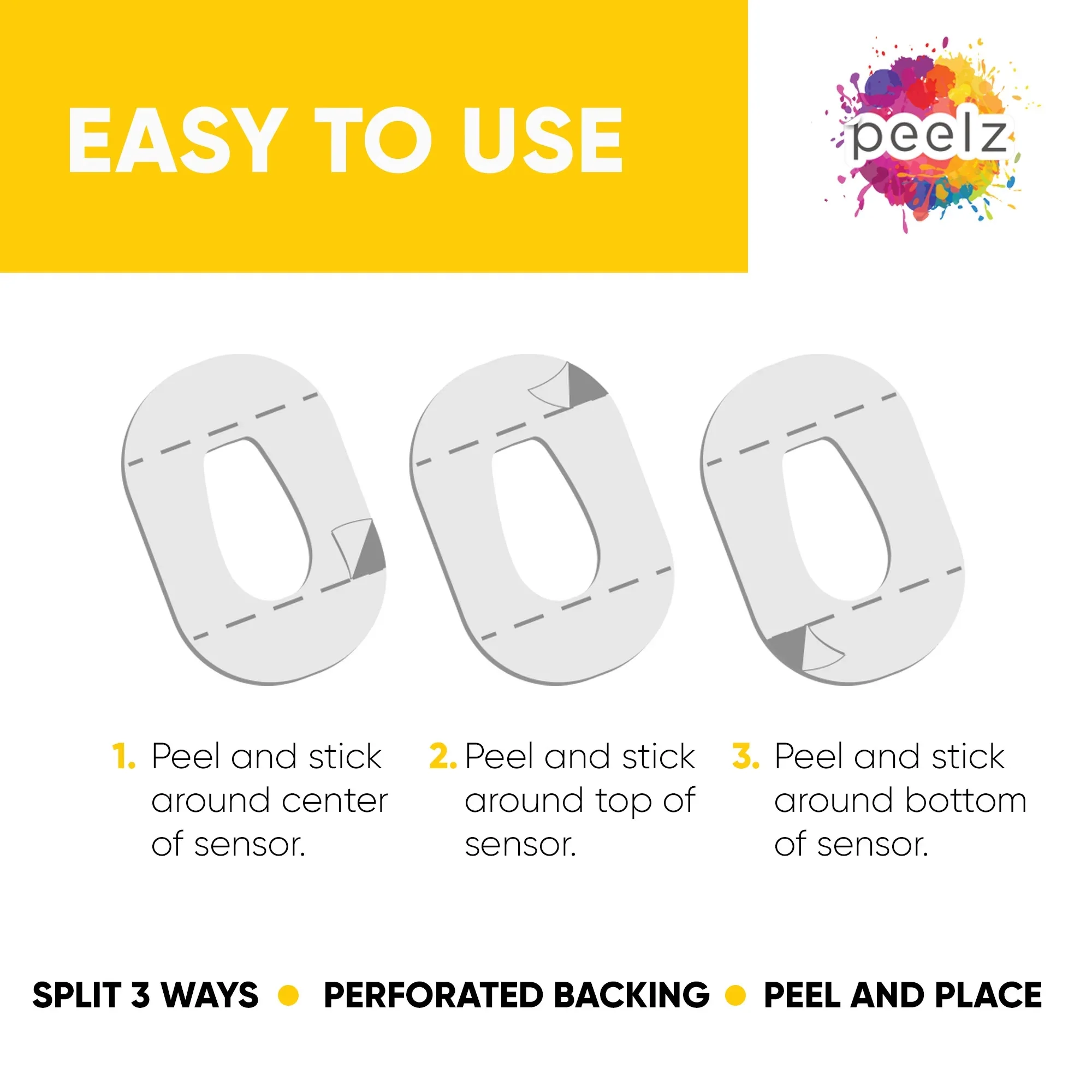 Peelz Dexcom G6 Adhesive Patches 25 Pack - US-Made Waterproof CGM Sensor Patches for 14+ Days - Sensitive Skin Diabetic Patches for Glucose Monitor - Dexcom Stickers - (Floral Pack)