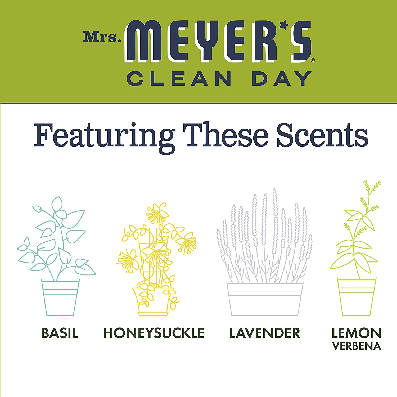 MRS. MEYER'S CLEAN DAY Liquid Dish Soap, Biodegradable Formula, Lemon Verbena, 16 fl. oz - Pack of 3