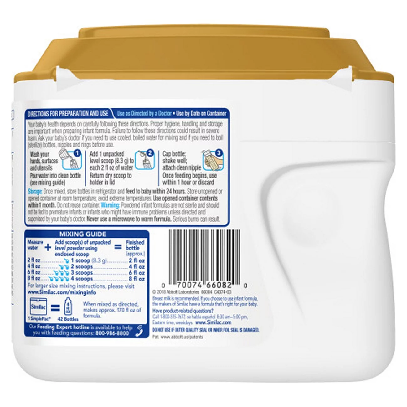 Similac Pro-Sensitive Powder Baby Formula for Lactose Sensitivity, With 2’-FL HMO for Immune Support, 22.5-oz Tub
