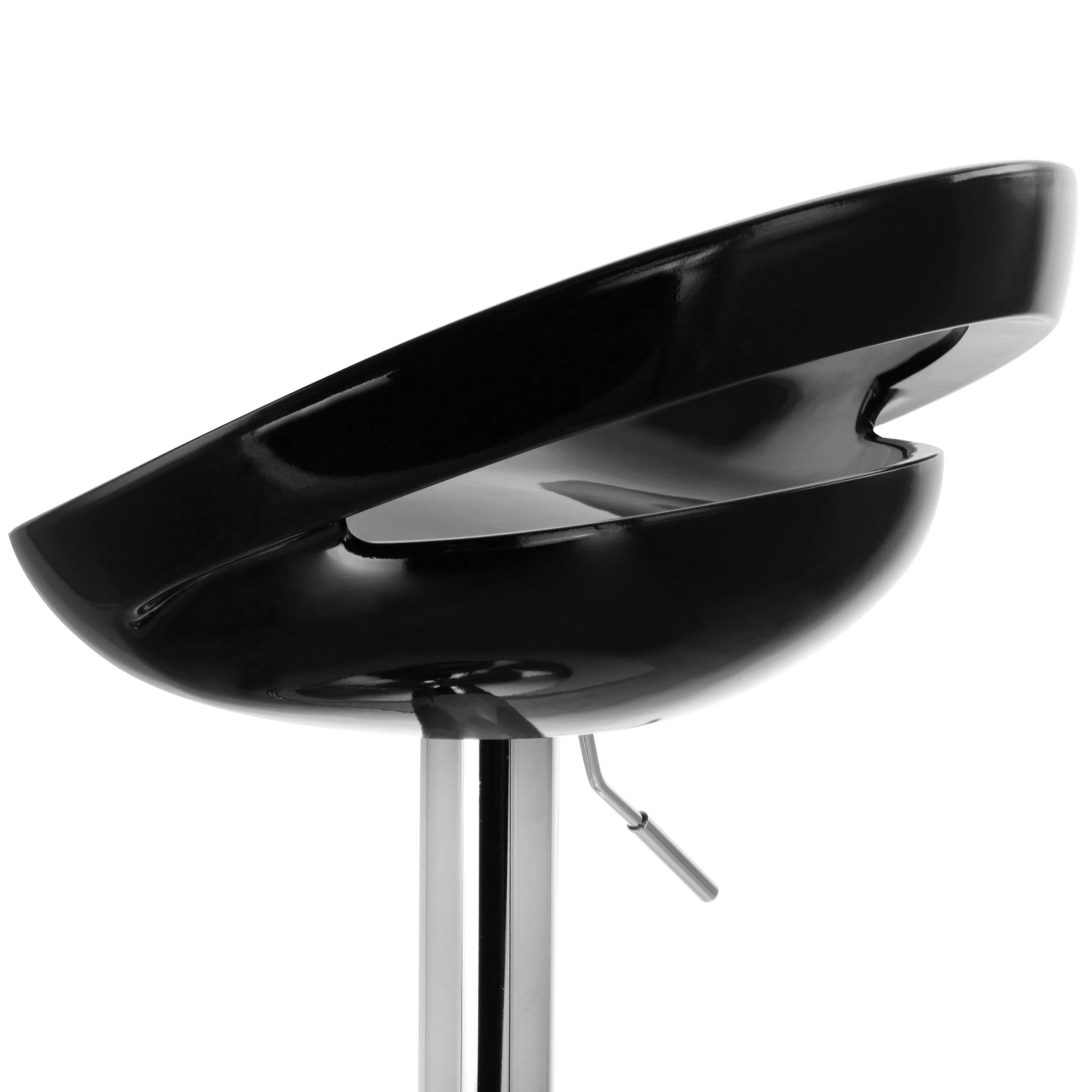 Elama Bar Stool with Adjustable Height & Swivel, Black and Chrome, Set of 2