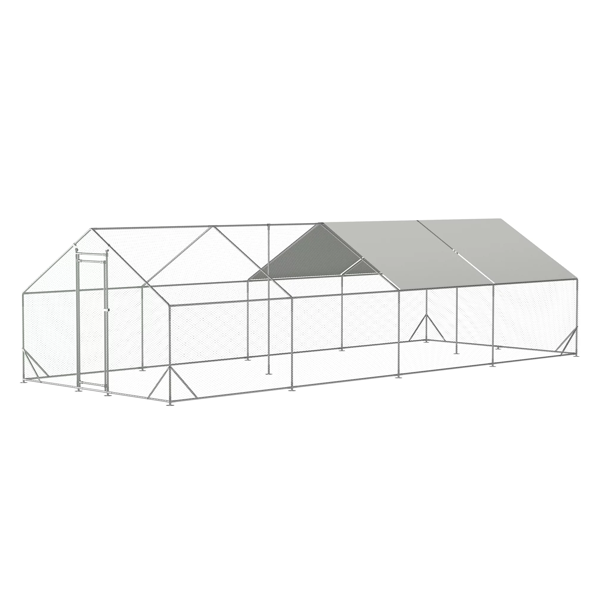 Ufurpie Large Metal Chicken Coop, Walk-in Chicken Run,Galvanized Wire Poultry Chicken Hen Pen Cage,Rabbits Duck Cages with Waterproof and Anti-Ultraviolet Cover for Outside