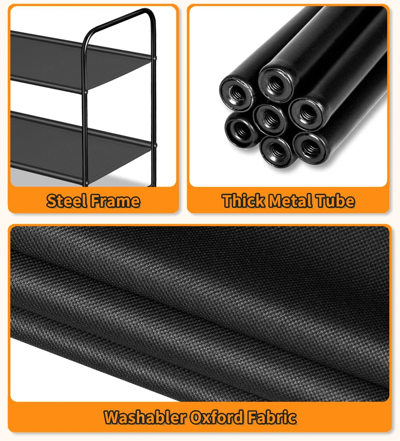 MISSLO Stackable Long Shoe Rack, 2-Tier Wide Shoe Rack Organizer Holds 18-Pairs Shoe Stand Shelf Storage for Closet, Bedroom, Floor, Entryway (Black)