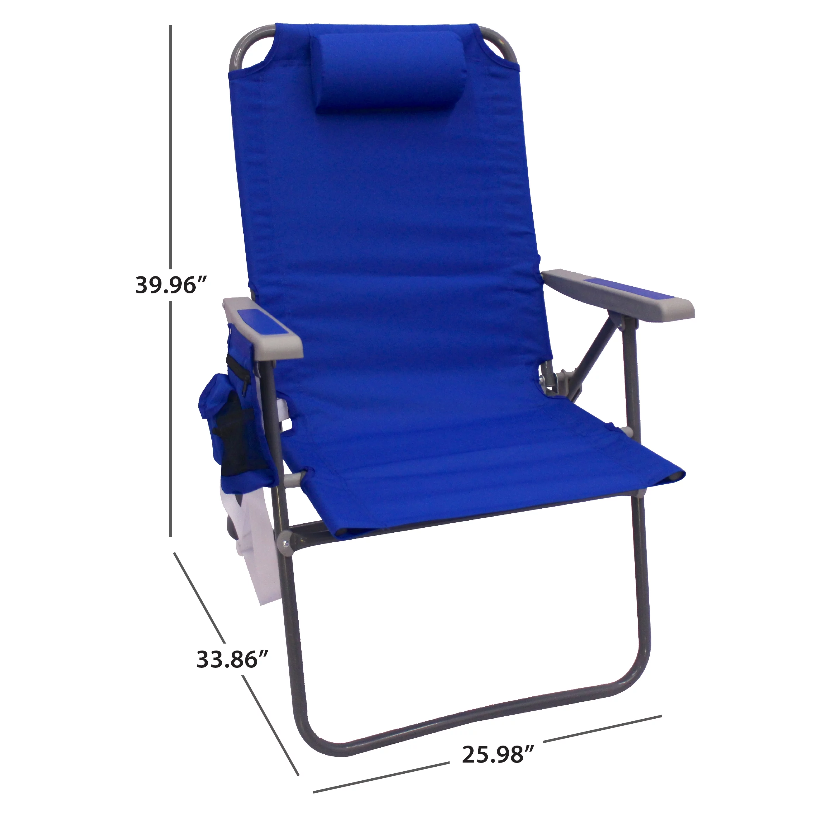 Mainstays Reclining Oversize Folding Beach Chair, Blue