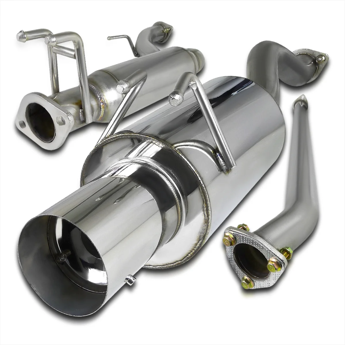Spec-D Tuning N1 Catback Exhaust Muffler Compatible with 2006-2011 Honda Civic Ex Dx Lx 4 Door