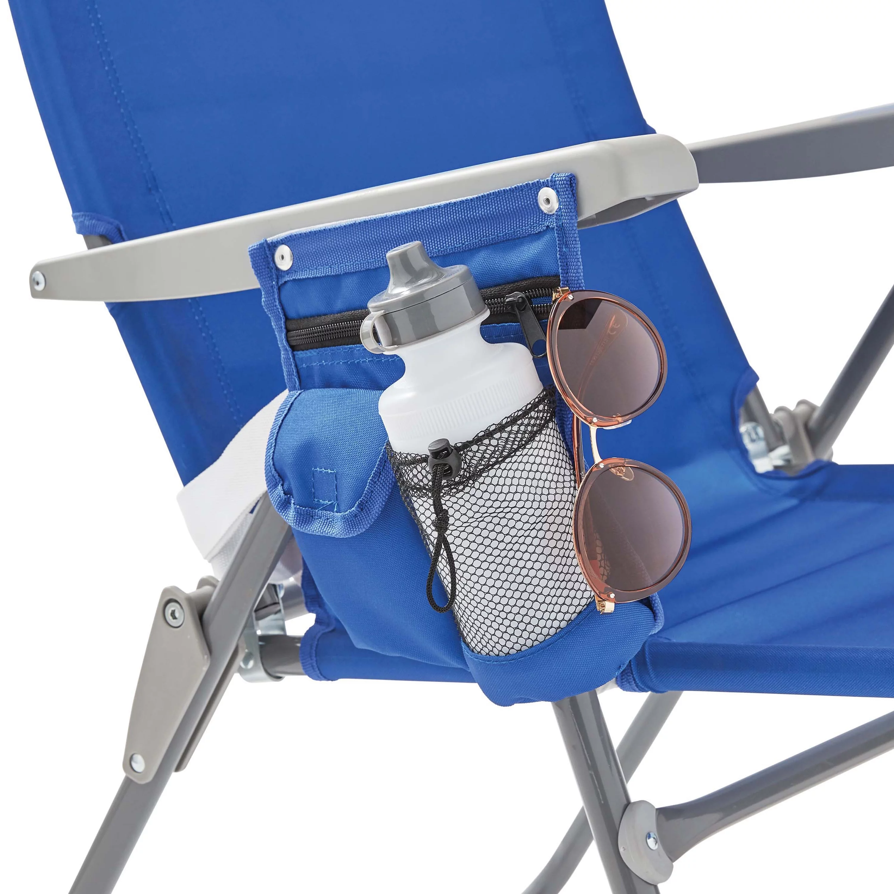 Mainstays Reclining Oversize Folding Beach Chair, Blue